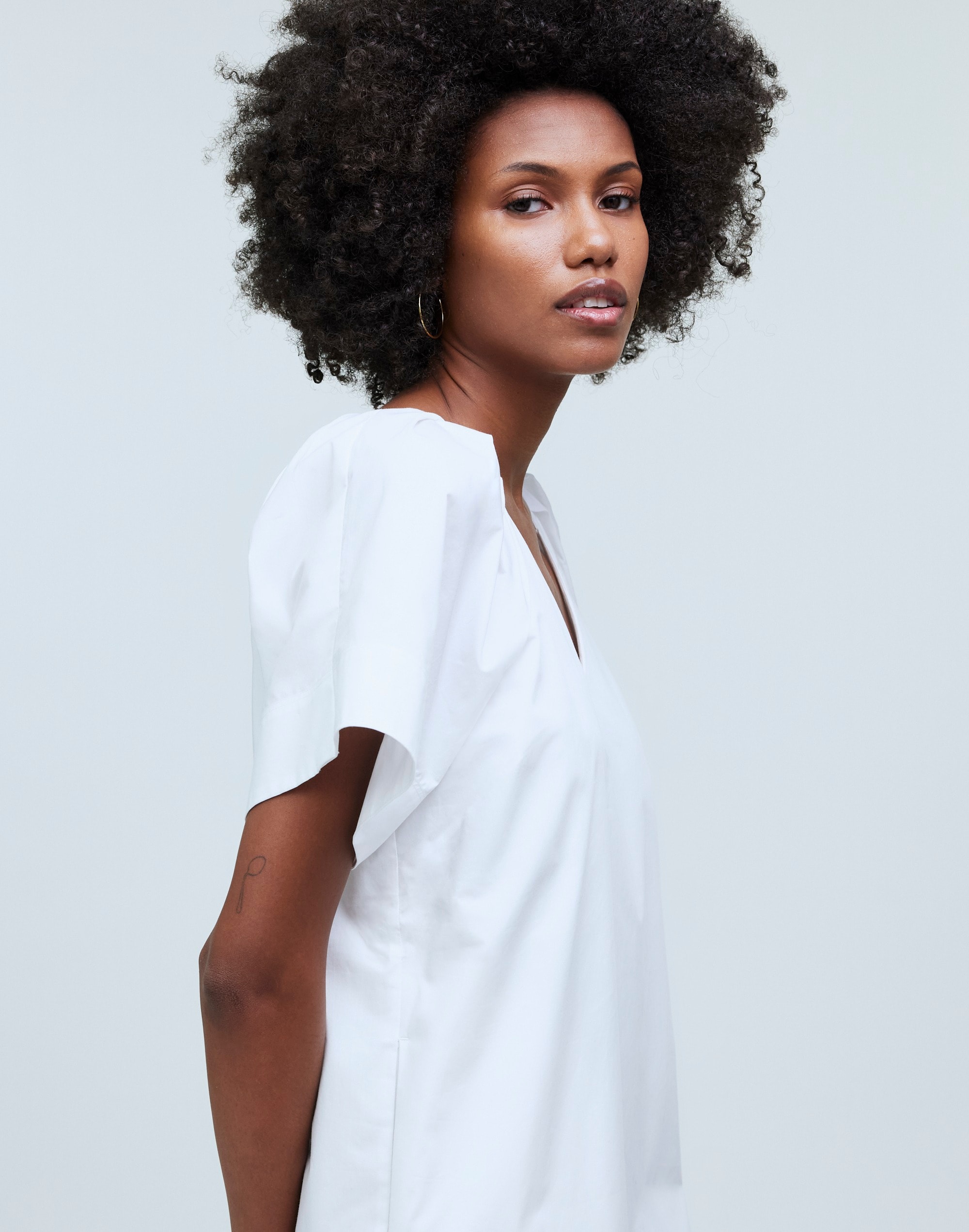 V-Neck Mini Shirtdress