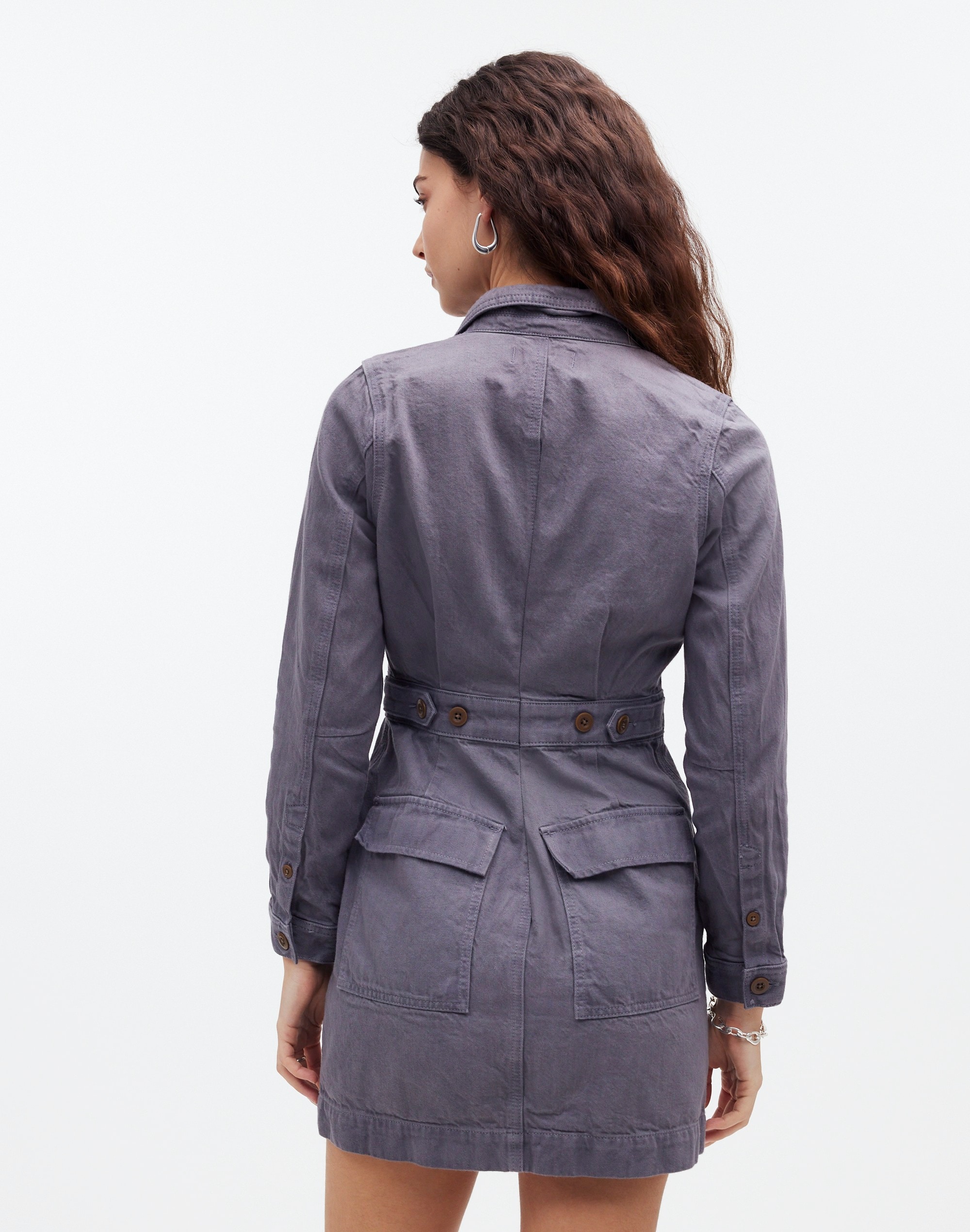 Madewell x MN Dye Studio Denim Patch-Pocket Mini Dress