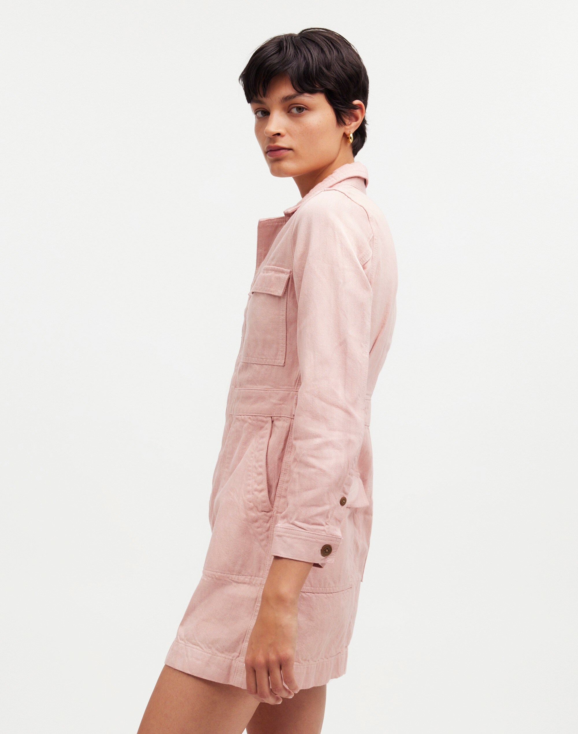 Madewell x MN Dye Studio Denim Patch-Pocket Mini Dress