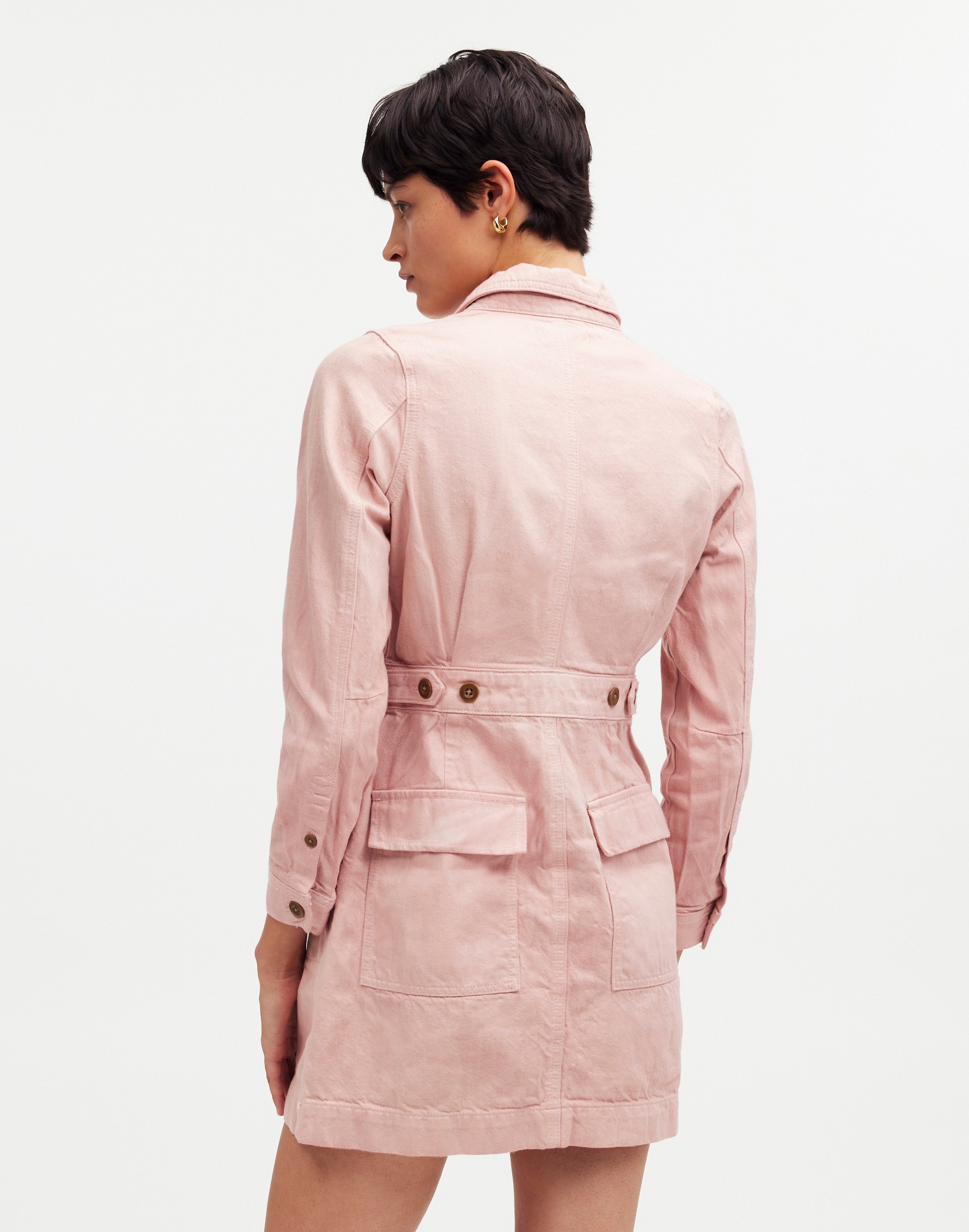 Madewell x MN Dye Studio Denim Patch-Pocket Mini Dress