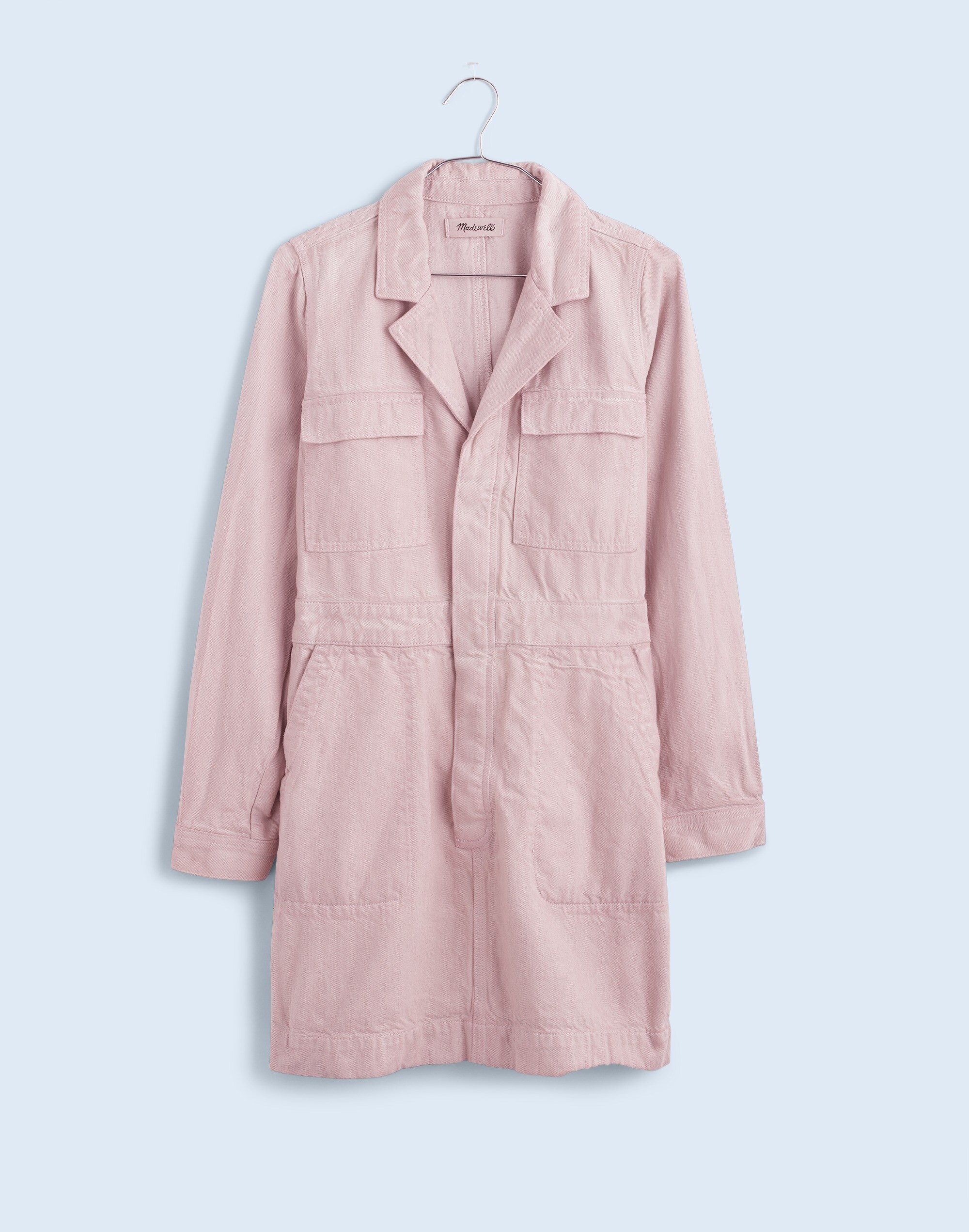 Madewell x MN Dye Studio Denim Patch-Pocket Mini Dress