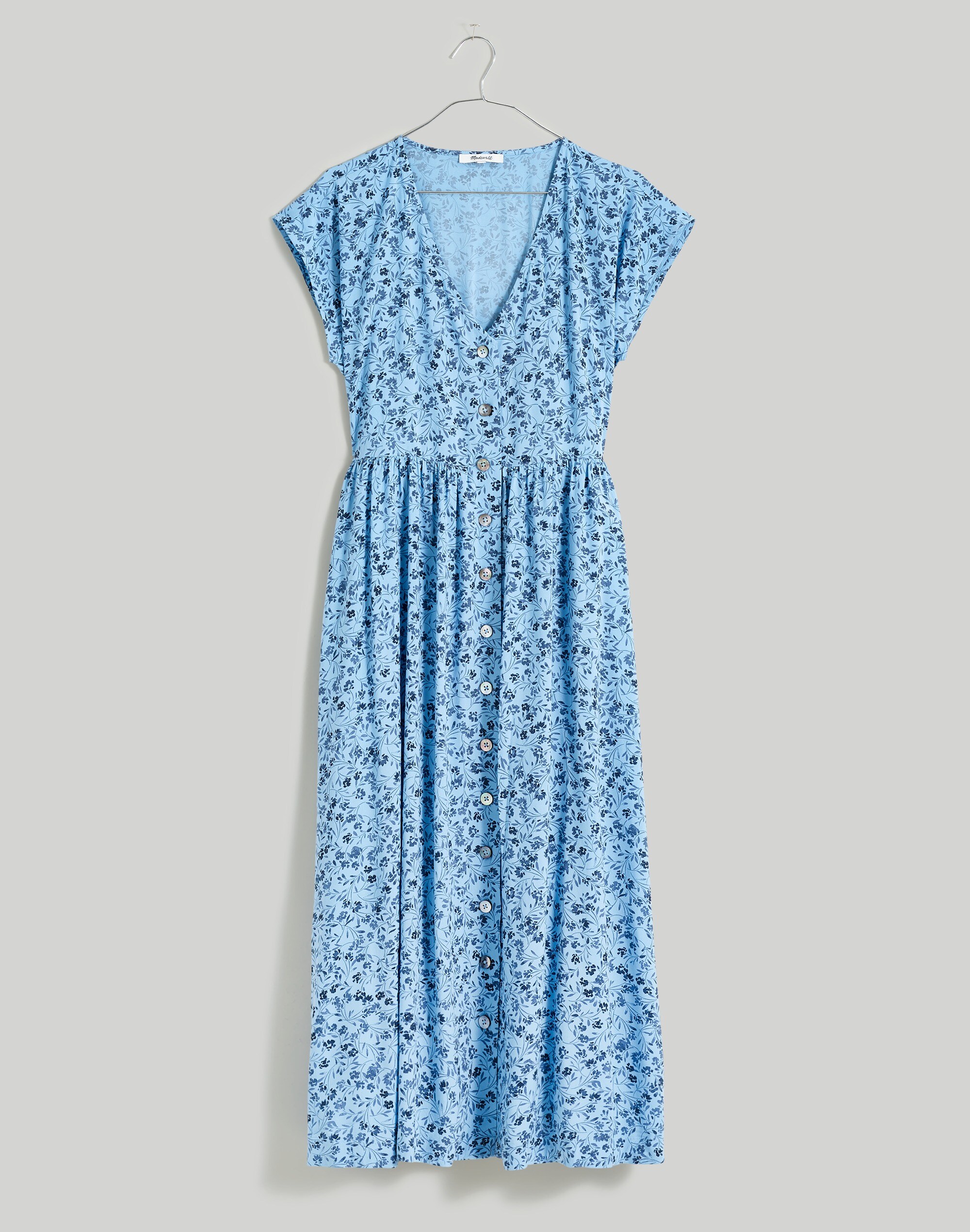 Button-Front Midi Dress