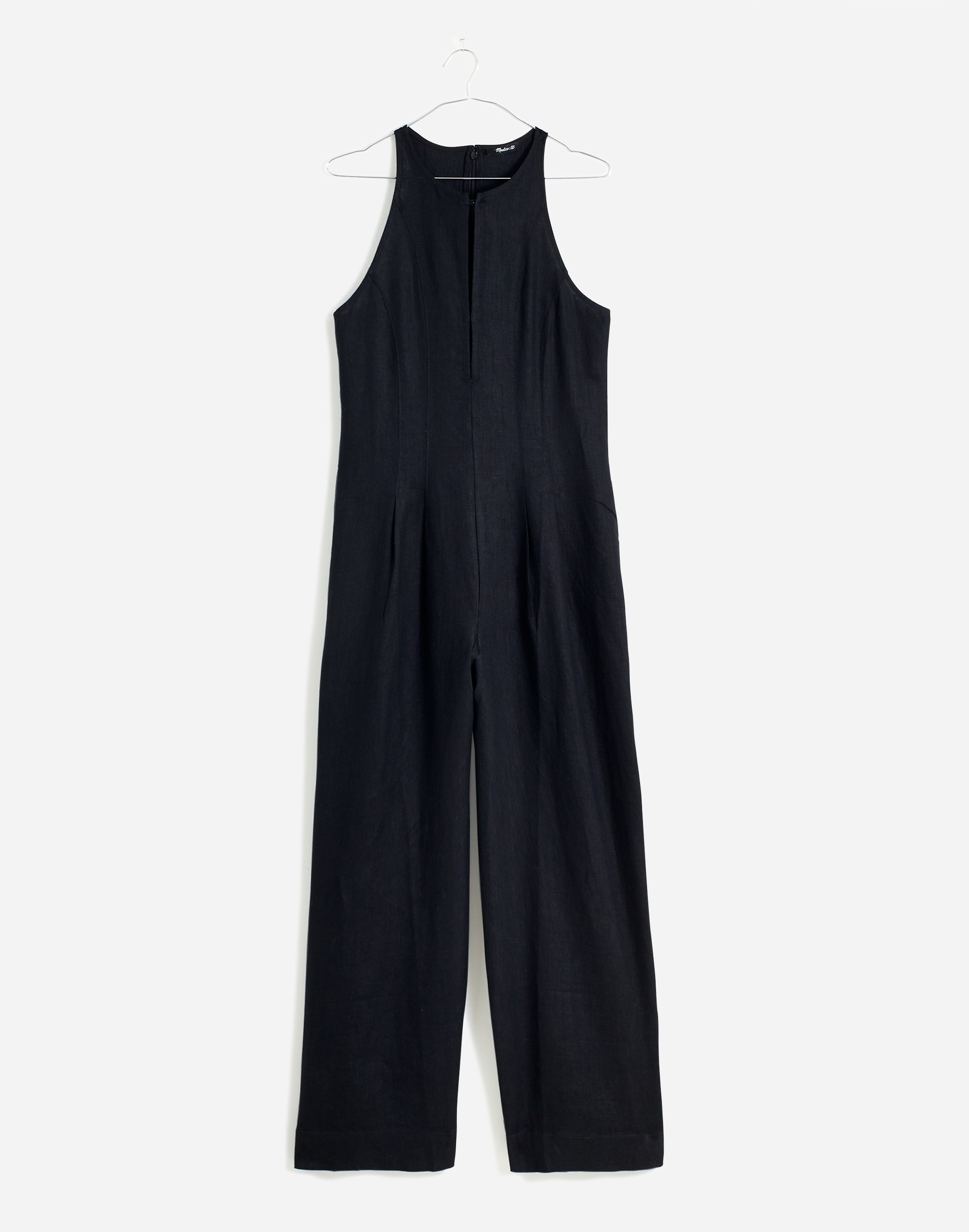 Seamed Wide-Leg Jumpsuit in 100% Linen