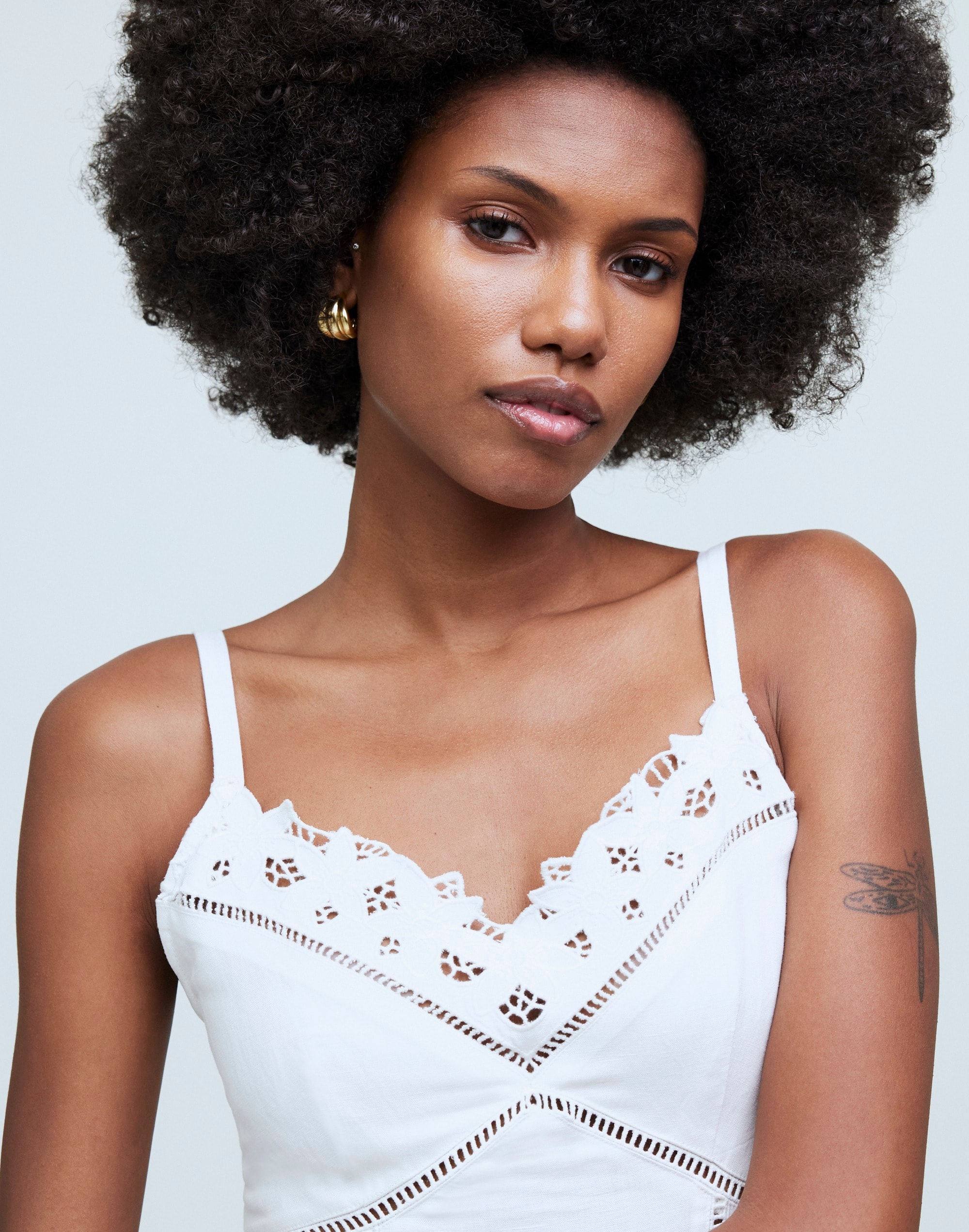 Sweetheart Midi Dress in Linen-Cotton Blend