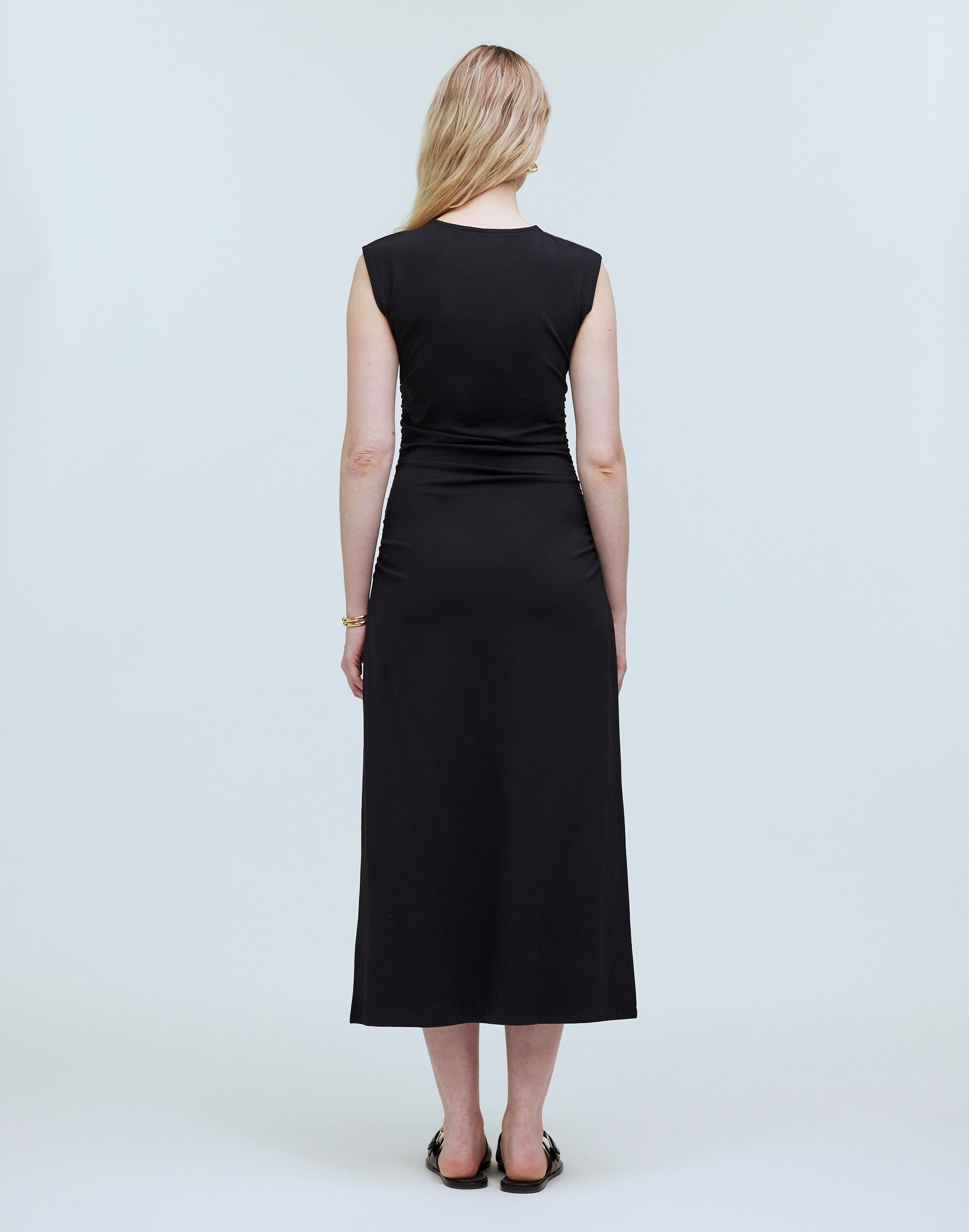 Gathered Knit Midi Dress