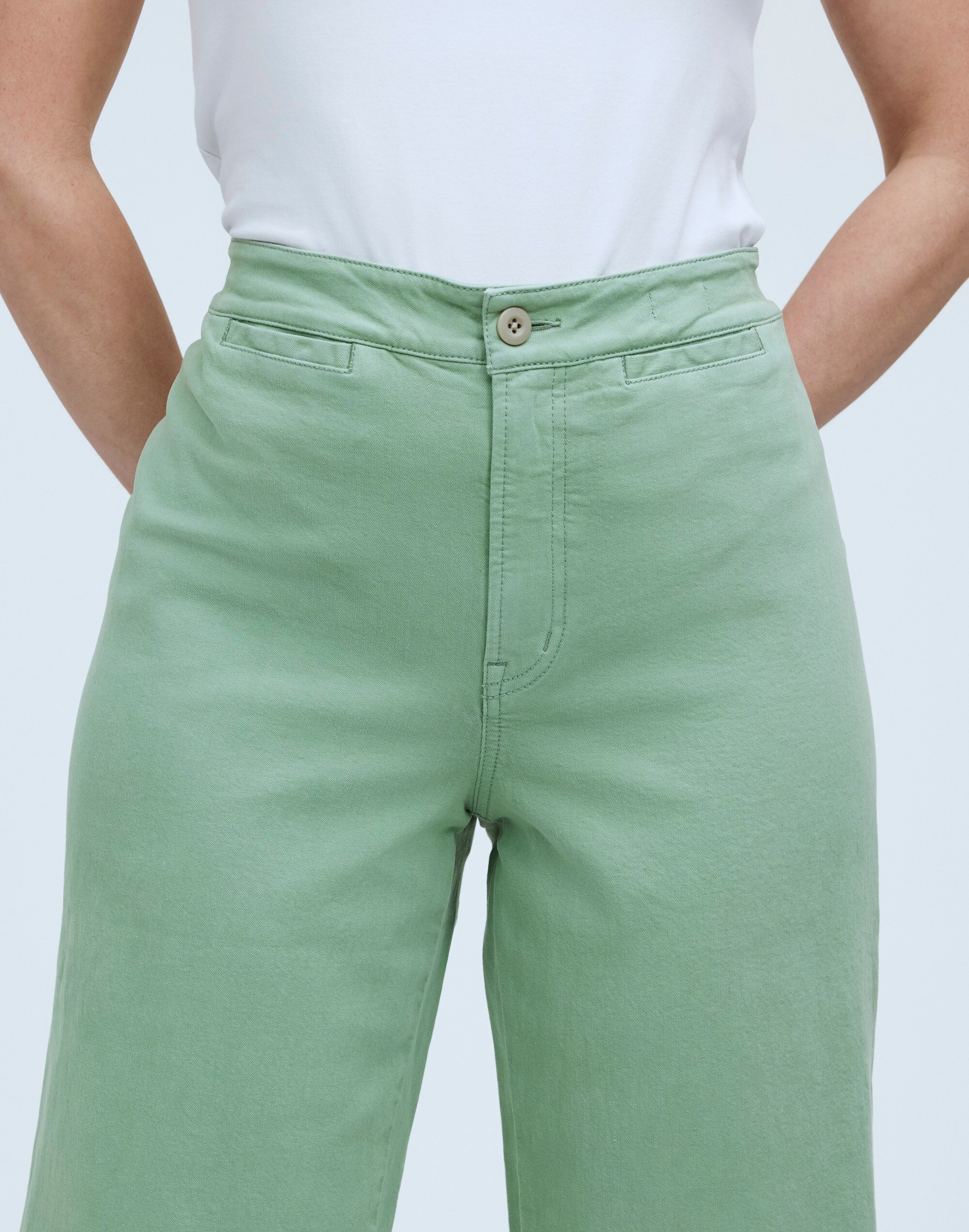 The Tall Curvy Emmett Wide-Leg Crop Pant in Garment Dye: Welt Pocket Edition