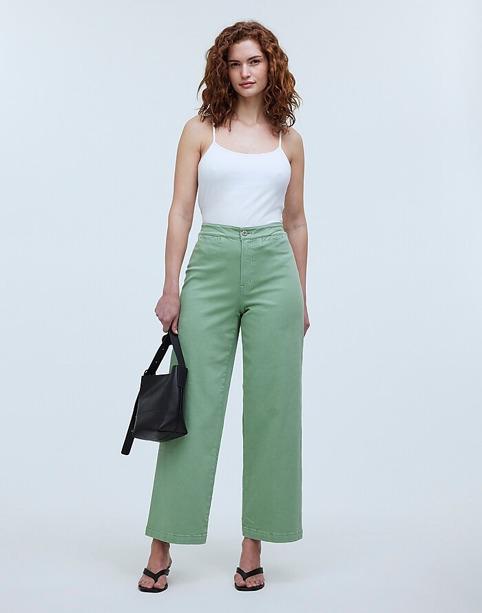 Stretch Twill Cropped Wide Leg Pant – Mint