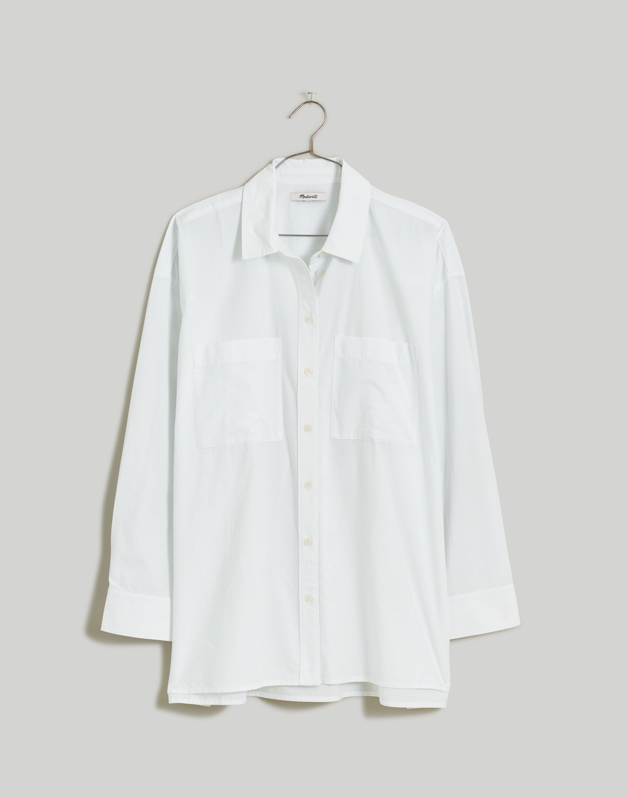 Plus Oversized Patch Pocket Shirt in Signature Poplin
