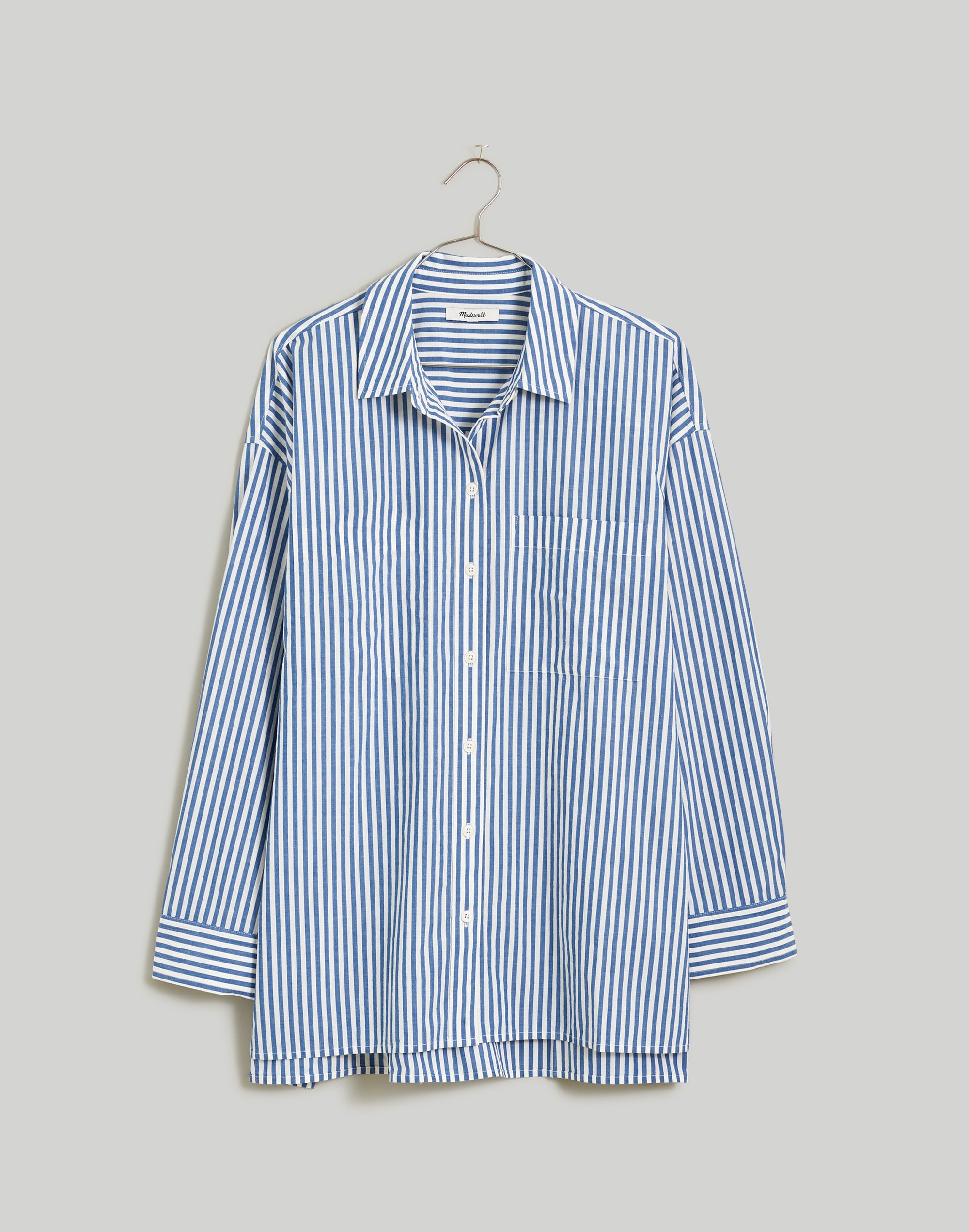 Plus Oversized Patch Pocket Shirt in Signature Poplin
