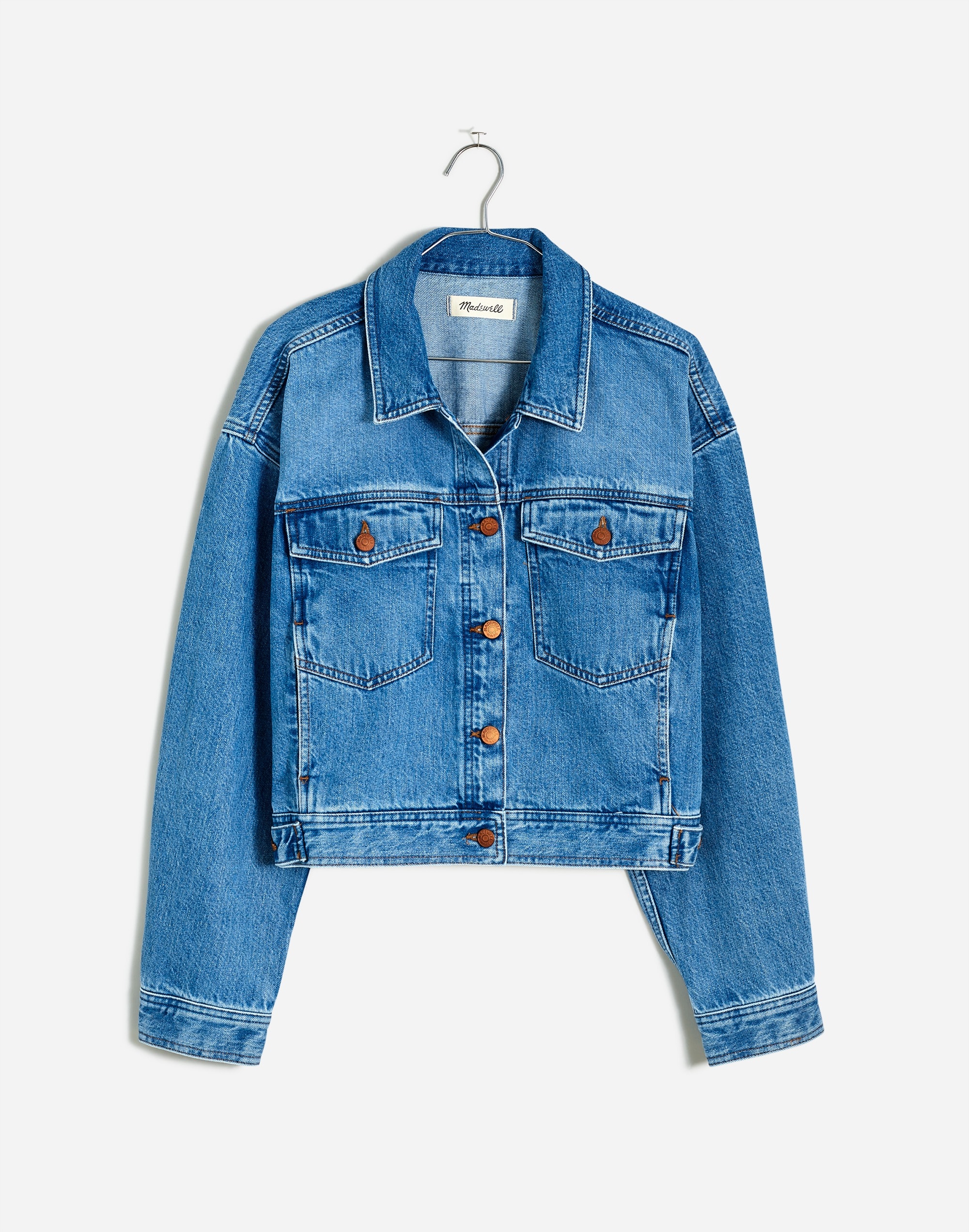 Plus Button-Front Denim Jacket in Grenhart Wash