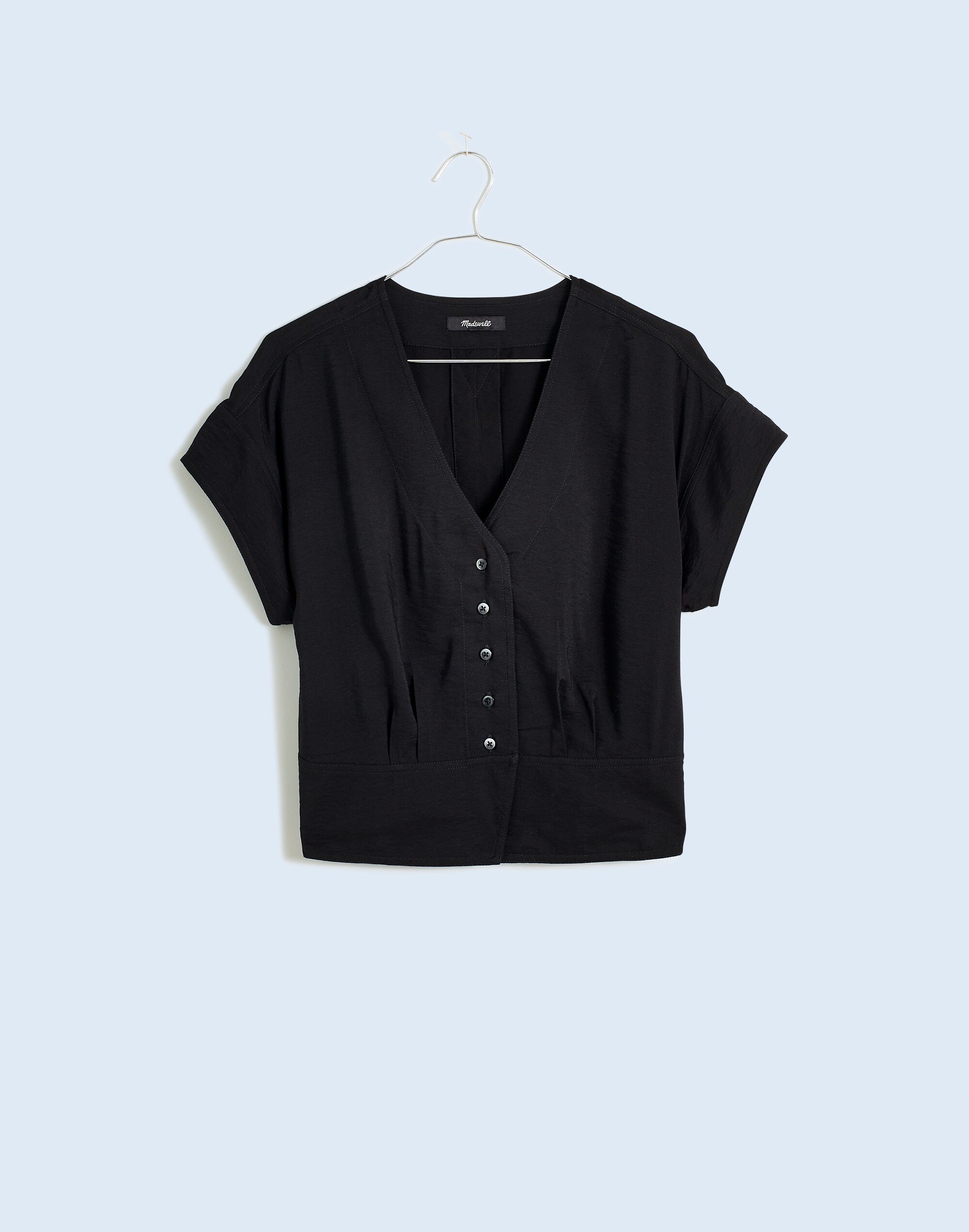 Plus Pleated Short-Sleeve Top