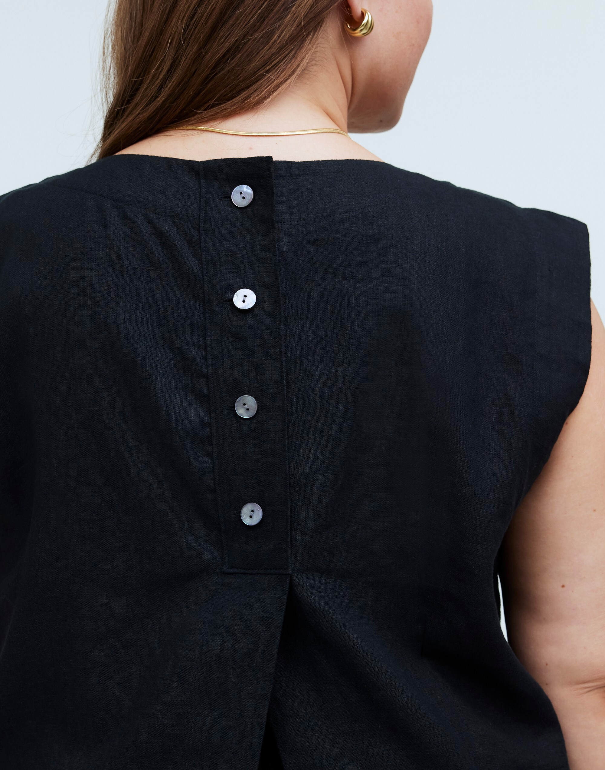 Plus Bateau-Neck Tank in 100% Linen