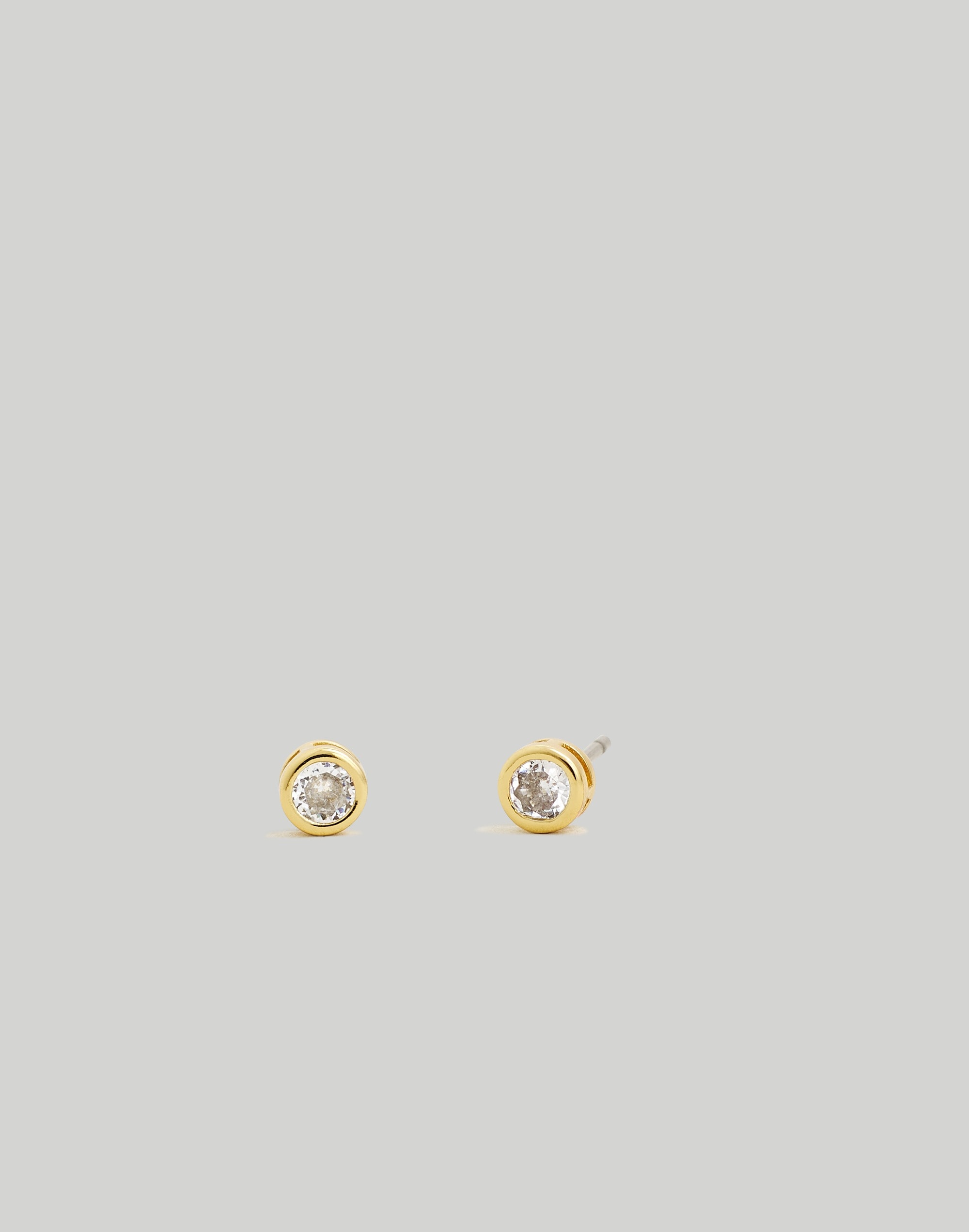 Mw The Tennis Collection Bezel Set Crystal Stud Earrings In Gold
