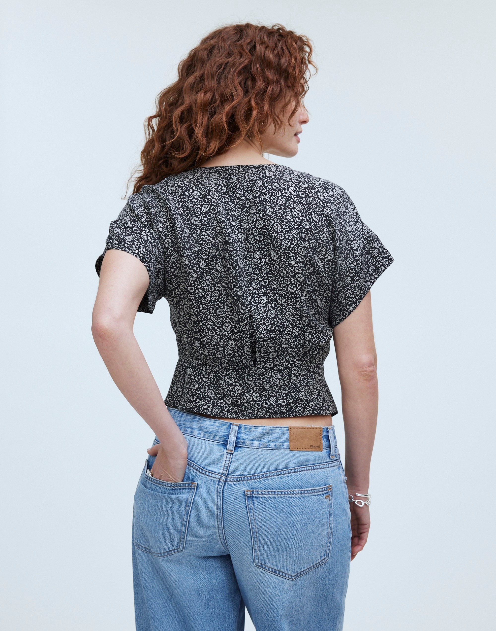 Pleated Short-Sleeve Top