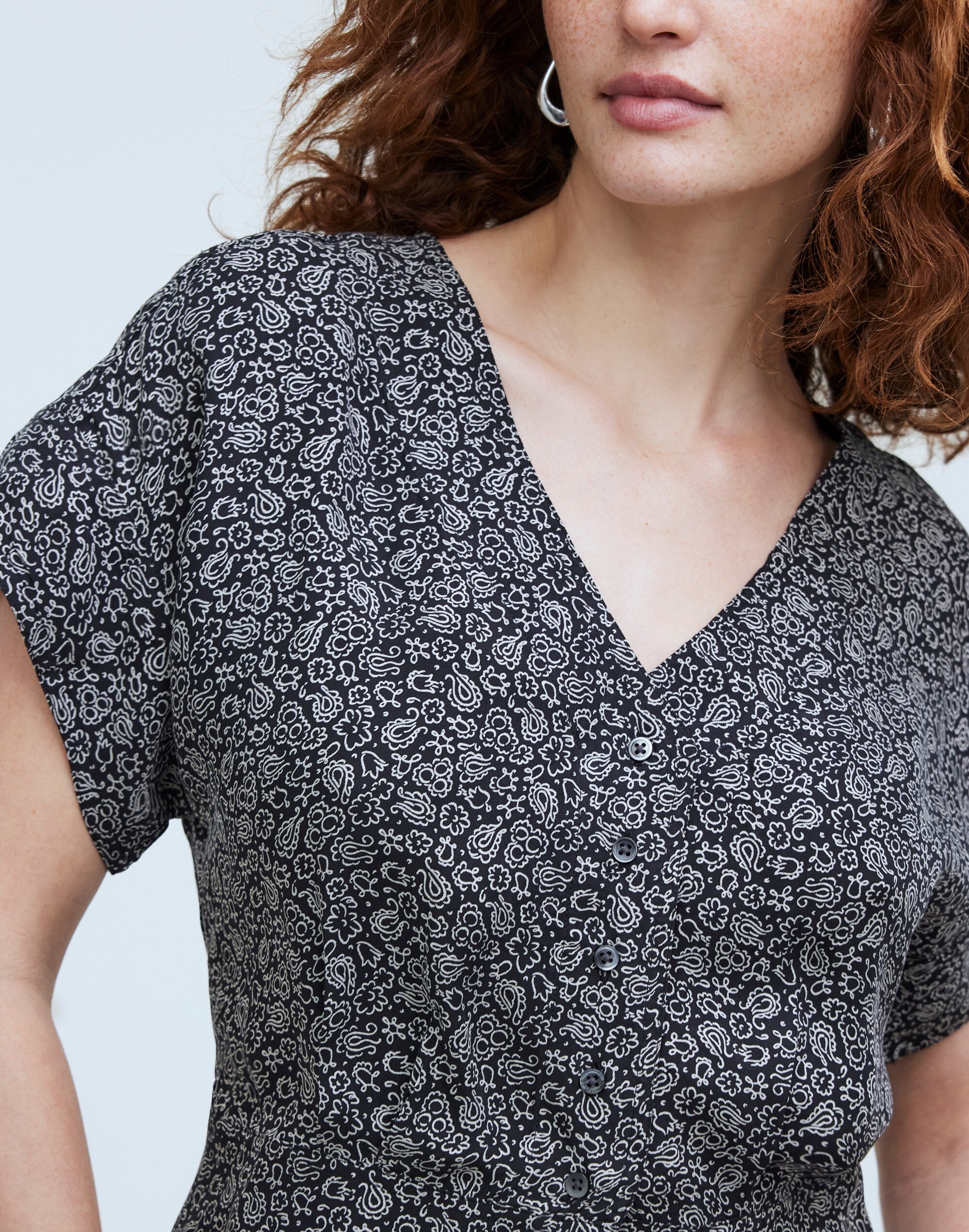 Pleated Short-Sleeve Top