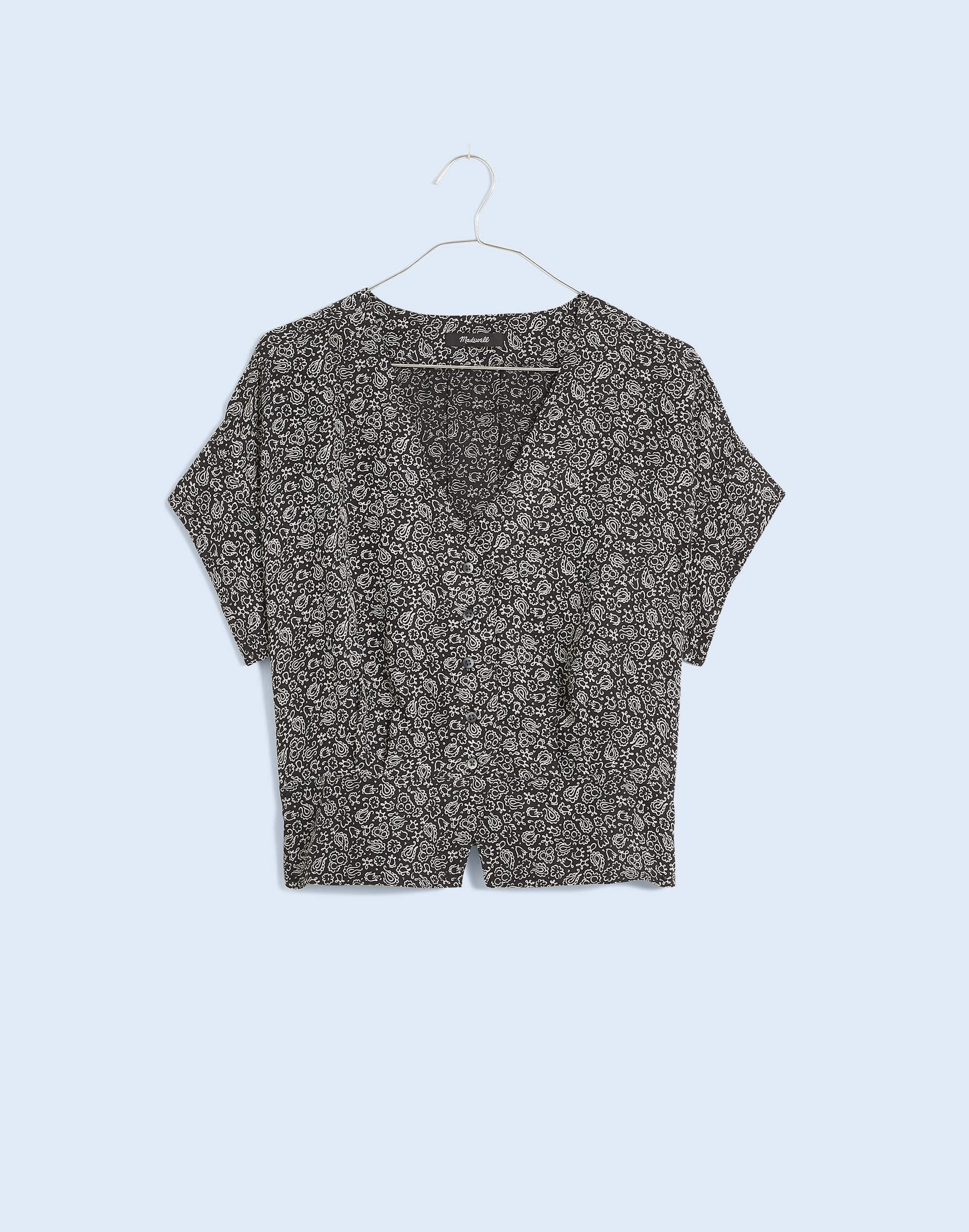 Pleated Short-Sleeve Top