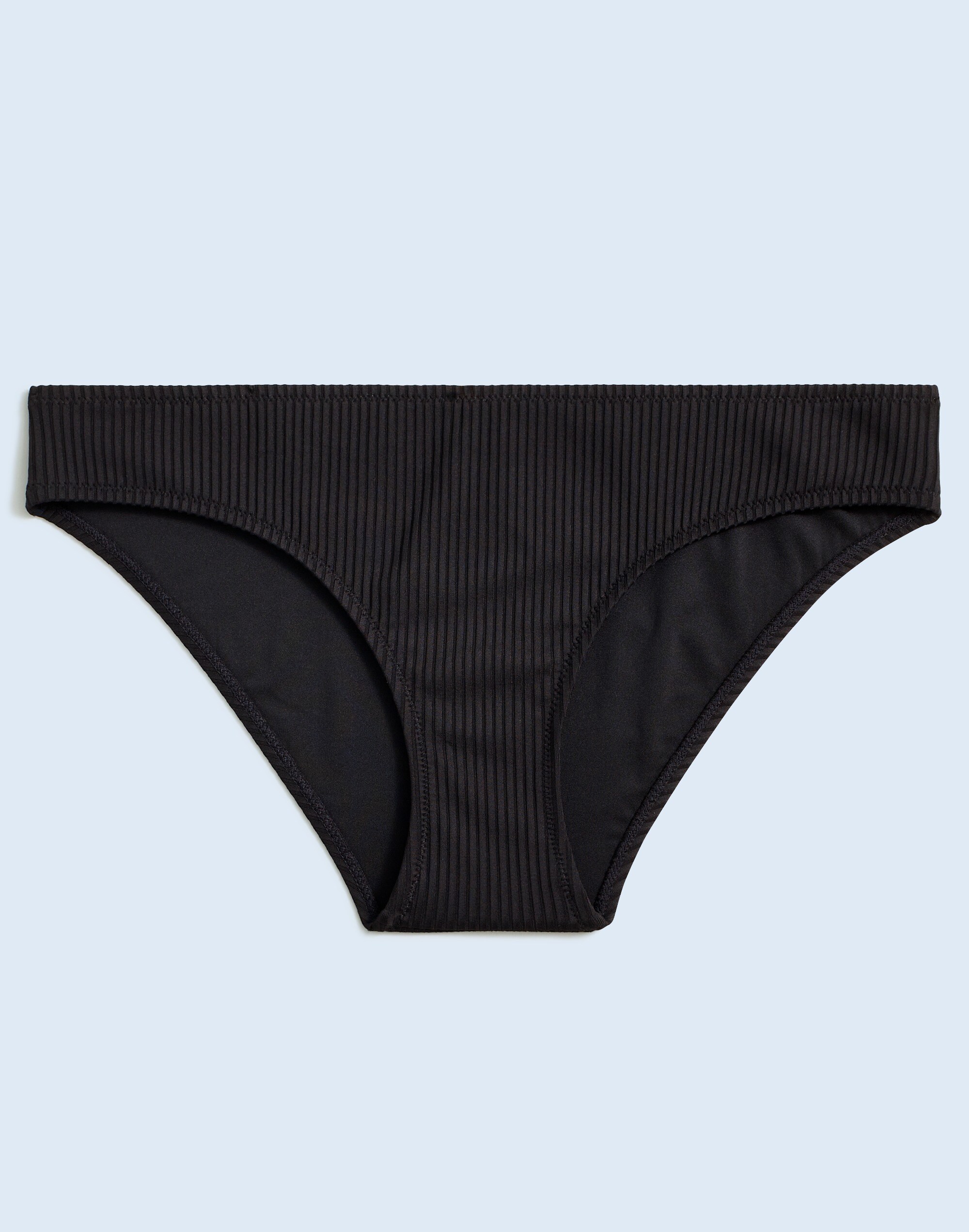 Ribbed Mid-Rise Bikini Bottom