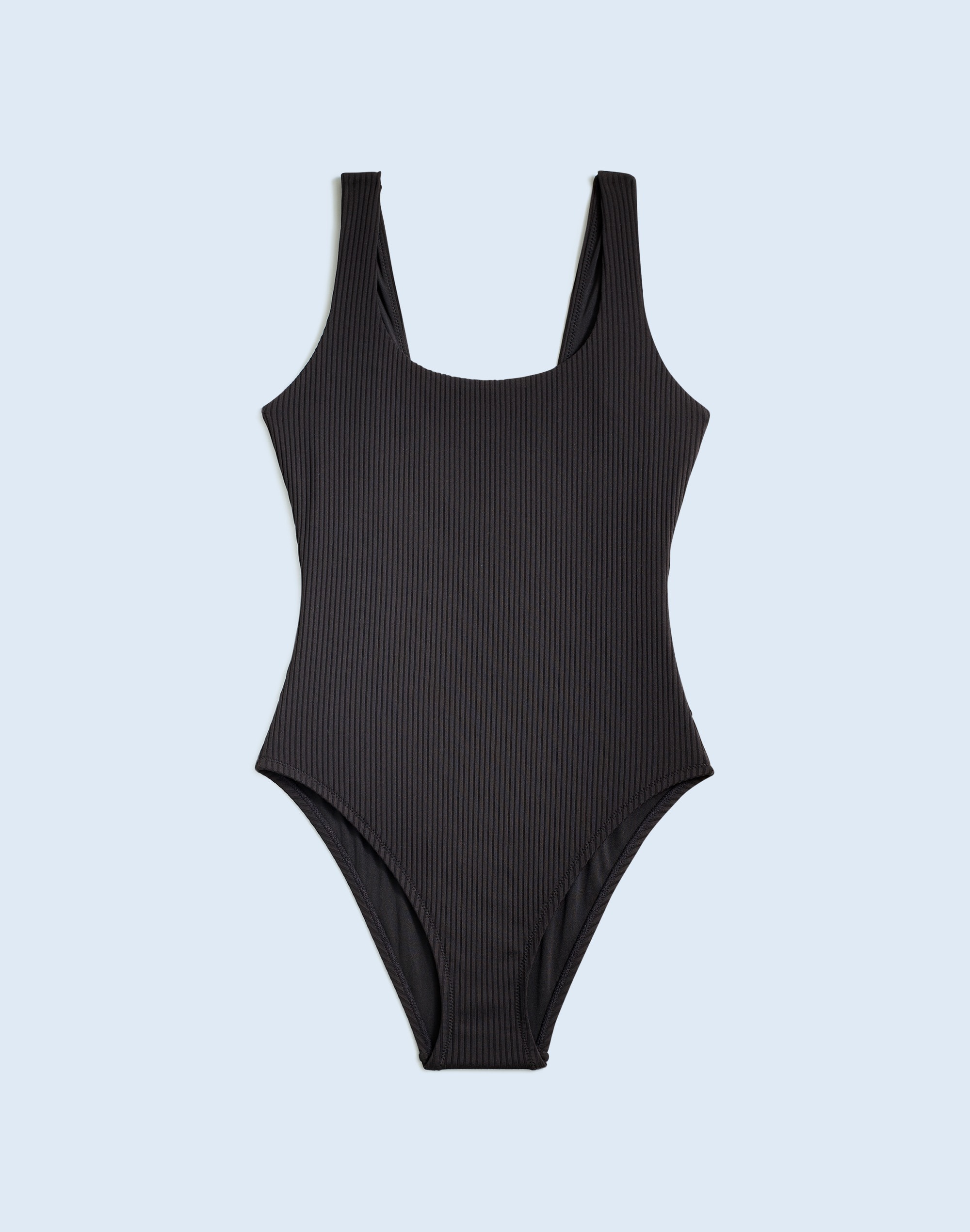 Ribbed Scoop-Neck  One-Piece Swimsuit