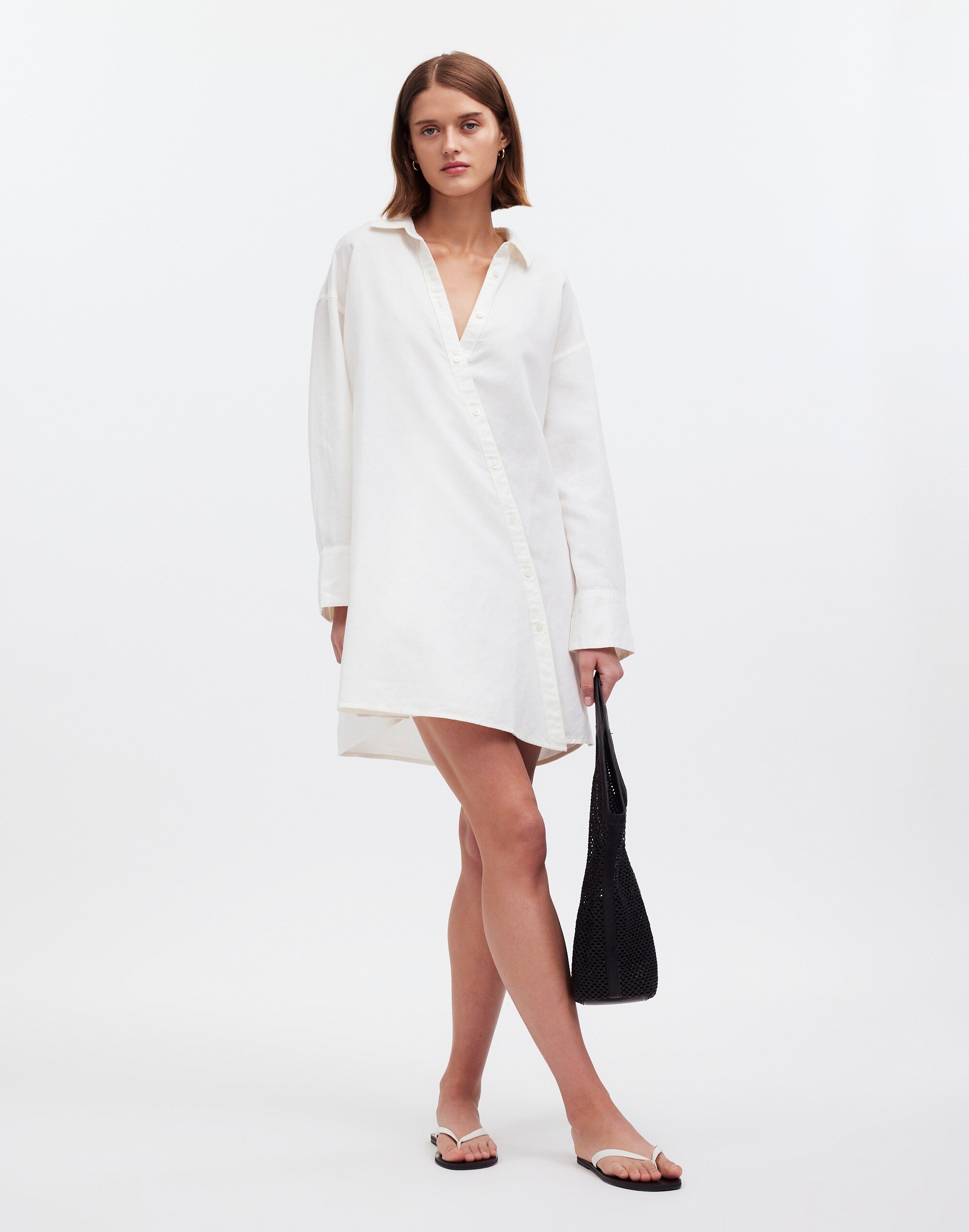 Asymmetric Button-Front Cover-Up Tunic