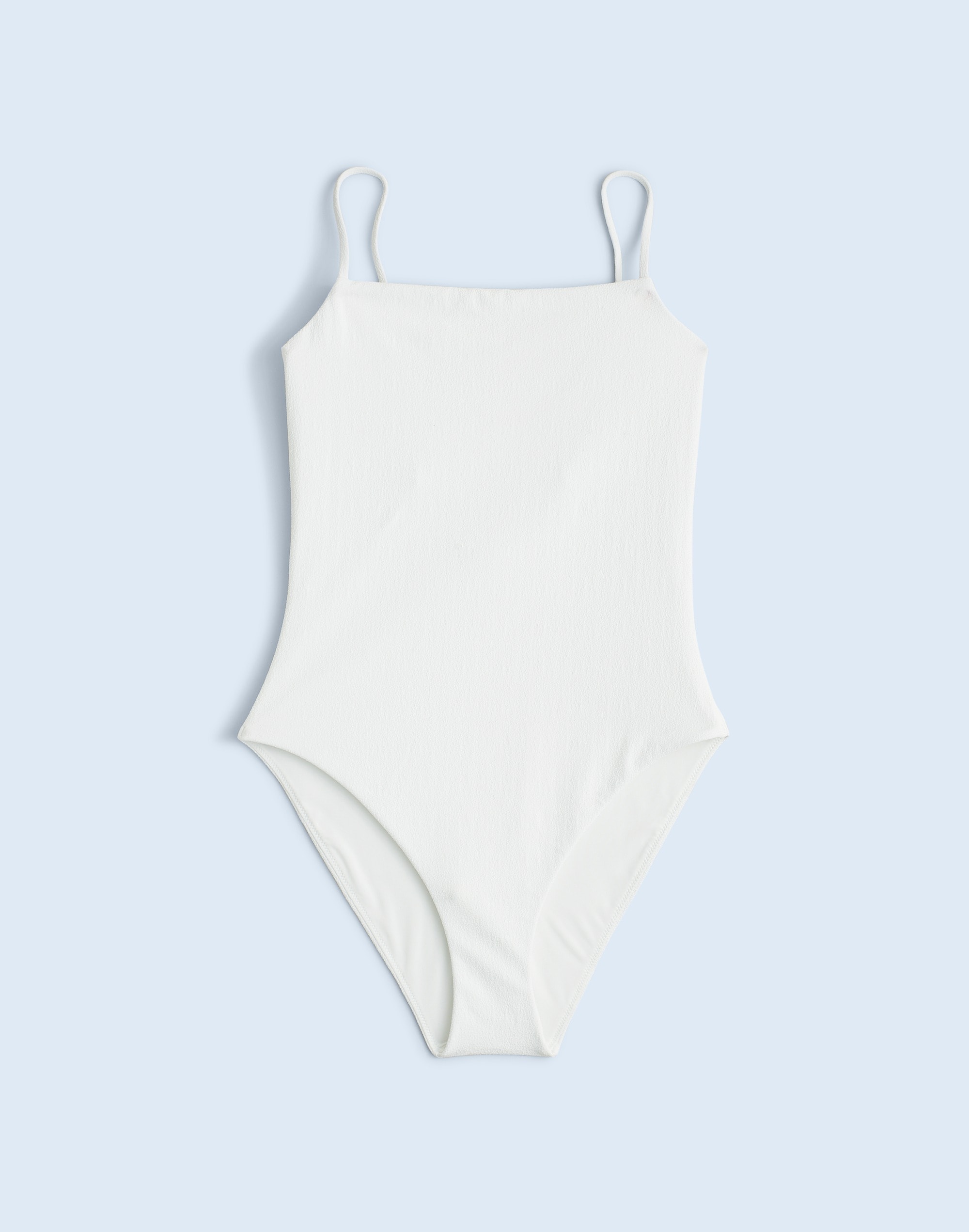 Mw Square-neck One-piece Swimsuit In Soft White
