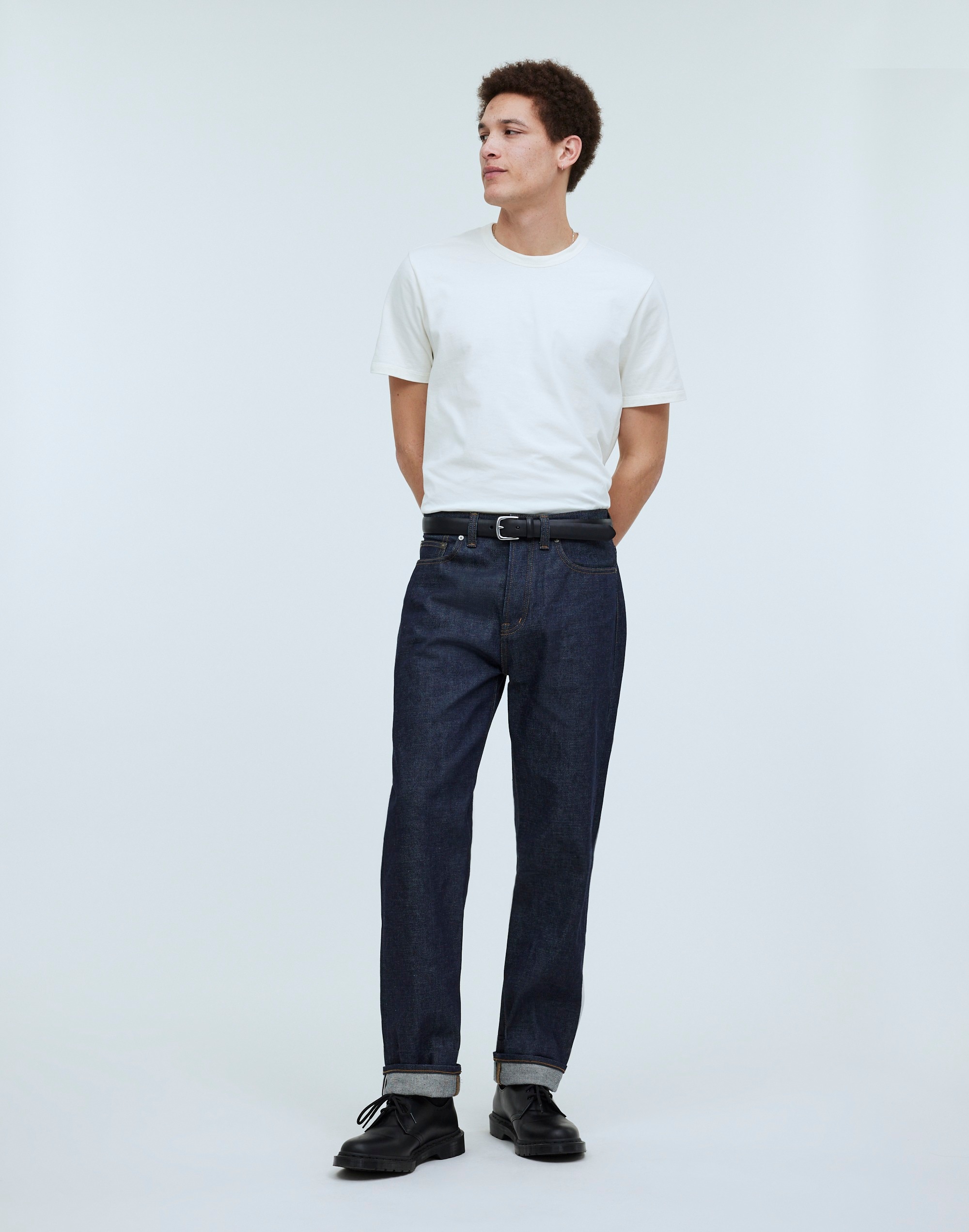 Mw Vintage Relaxed Straight Jeans In Raw Selvedge