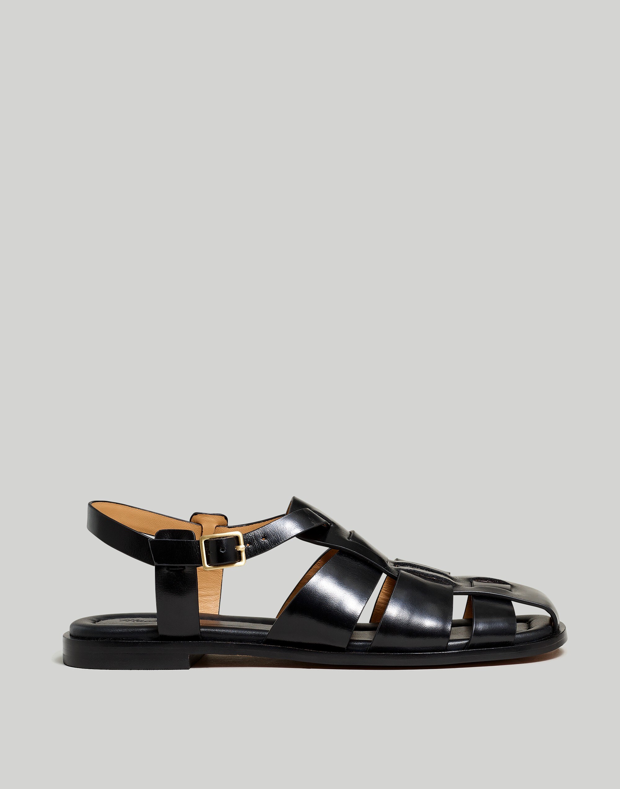 The Tegan Fisherman Sandal in true black image 2