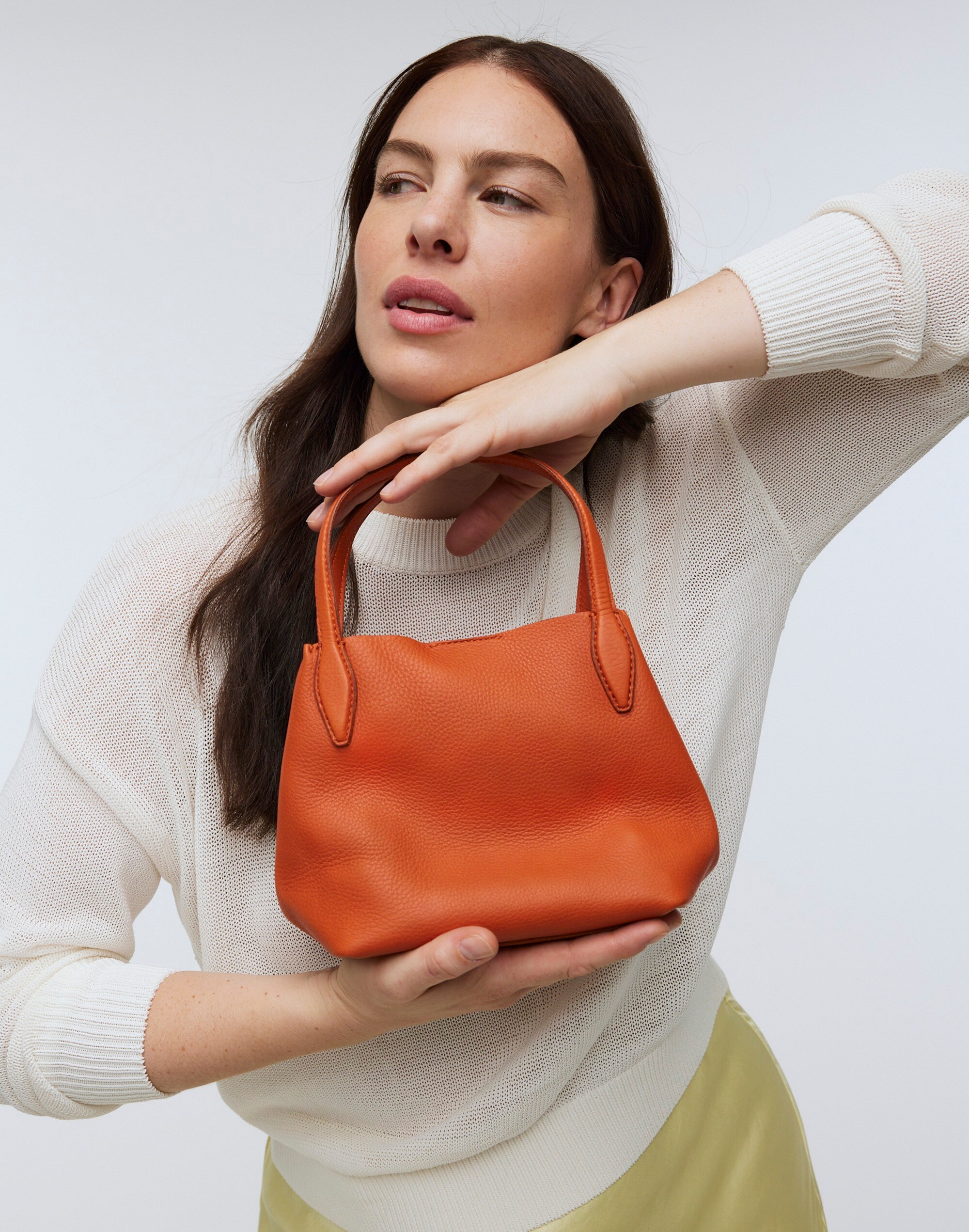 The Mini Shopper Tote in Soft Grain Pebbled Leather