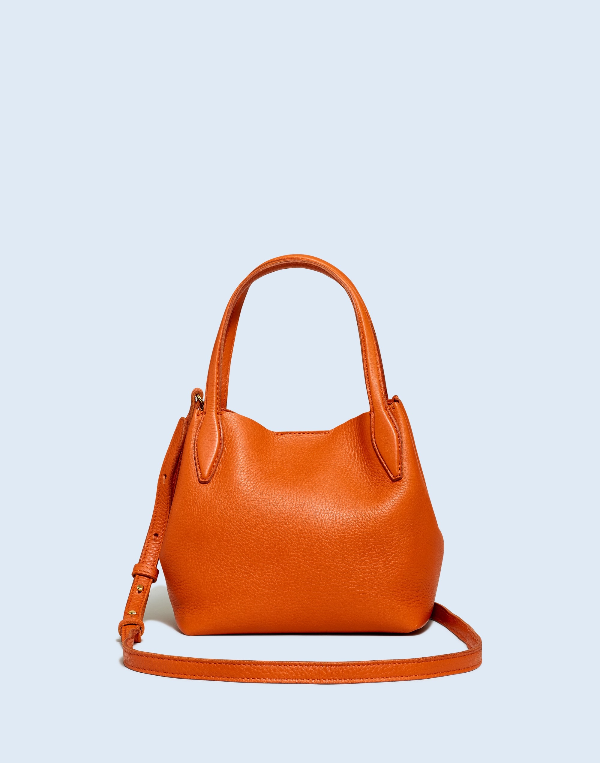 The Mini Shopper Tote in Soft Grain Pebbled Leather