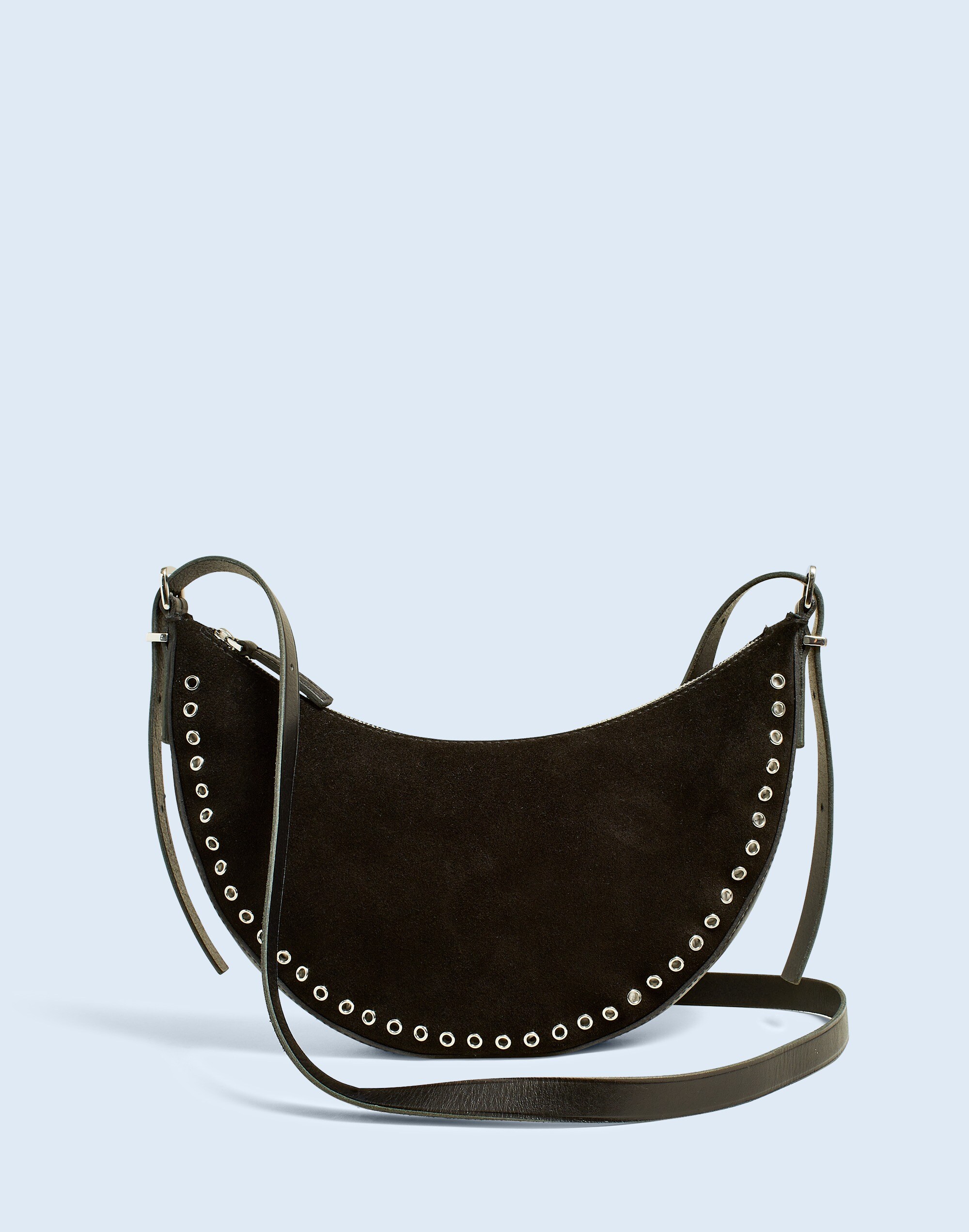 The Essential Convertible Top Handle Crossbody Mini Bag in Embellished Suede