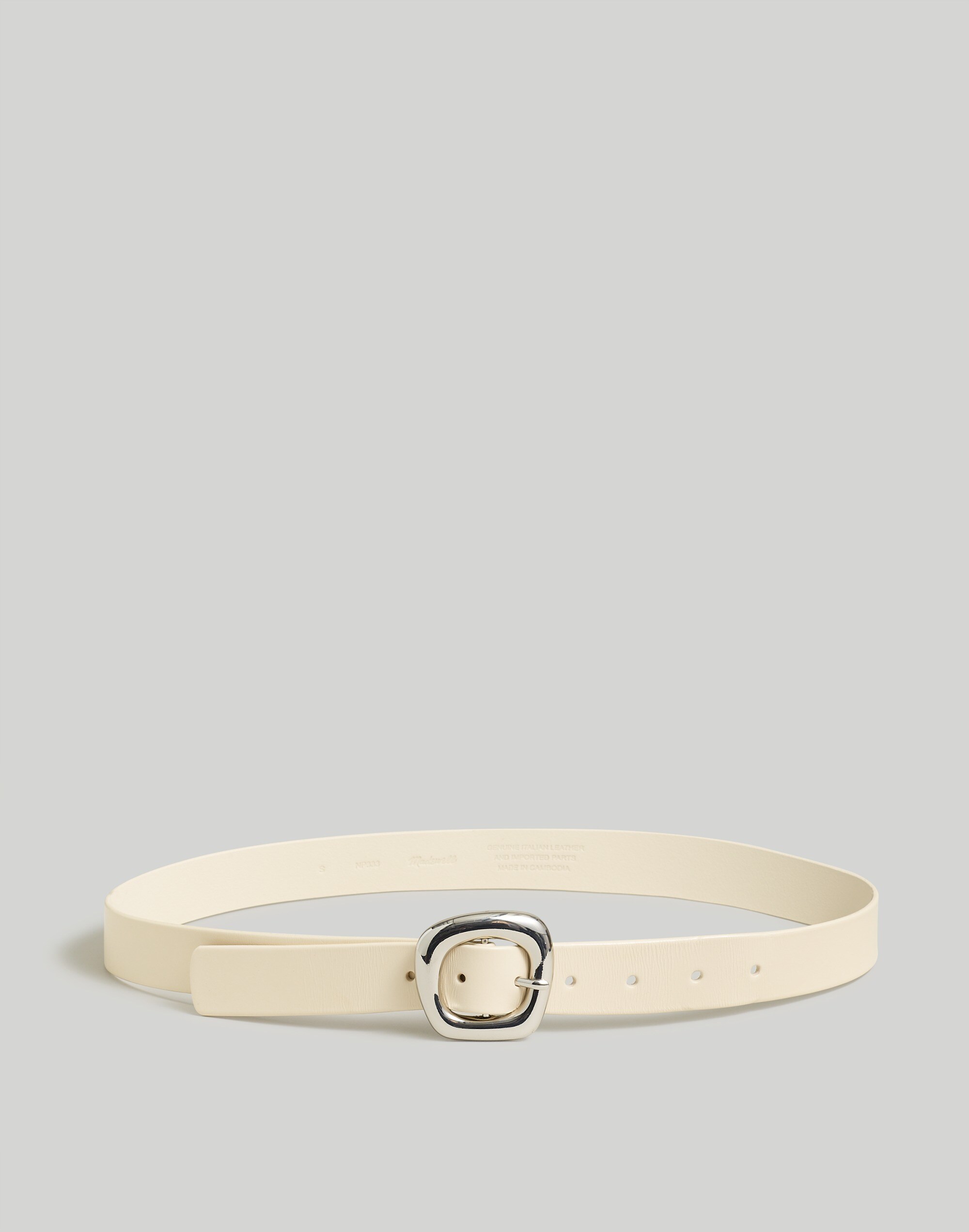 puffed-buckle leather belt
