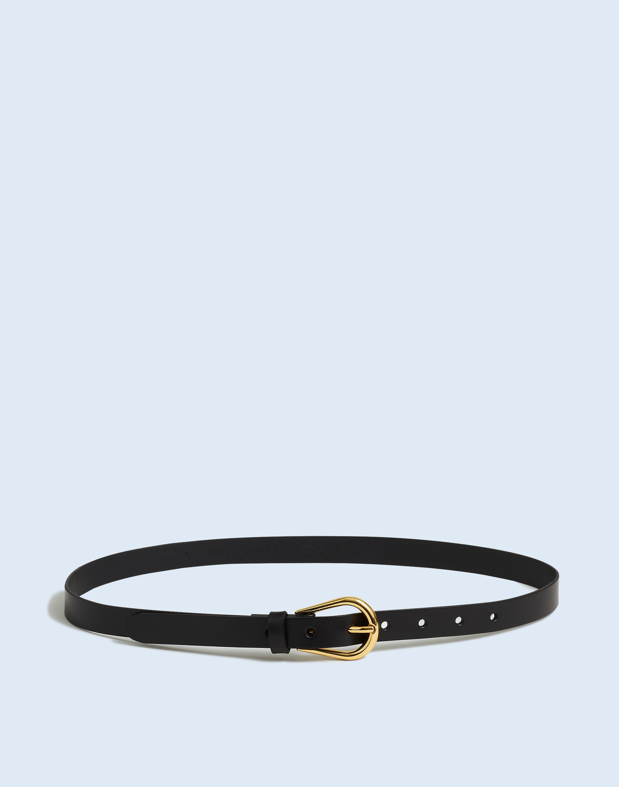 teardrop-buckle leather belt