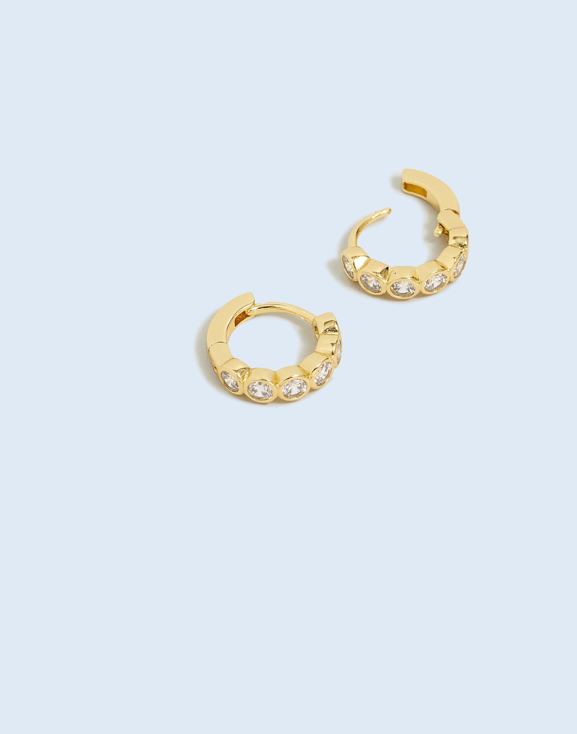 The Tennis Collection Bezel Set Crystal Huggie Hoop Earrings