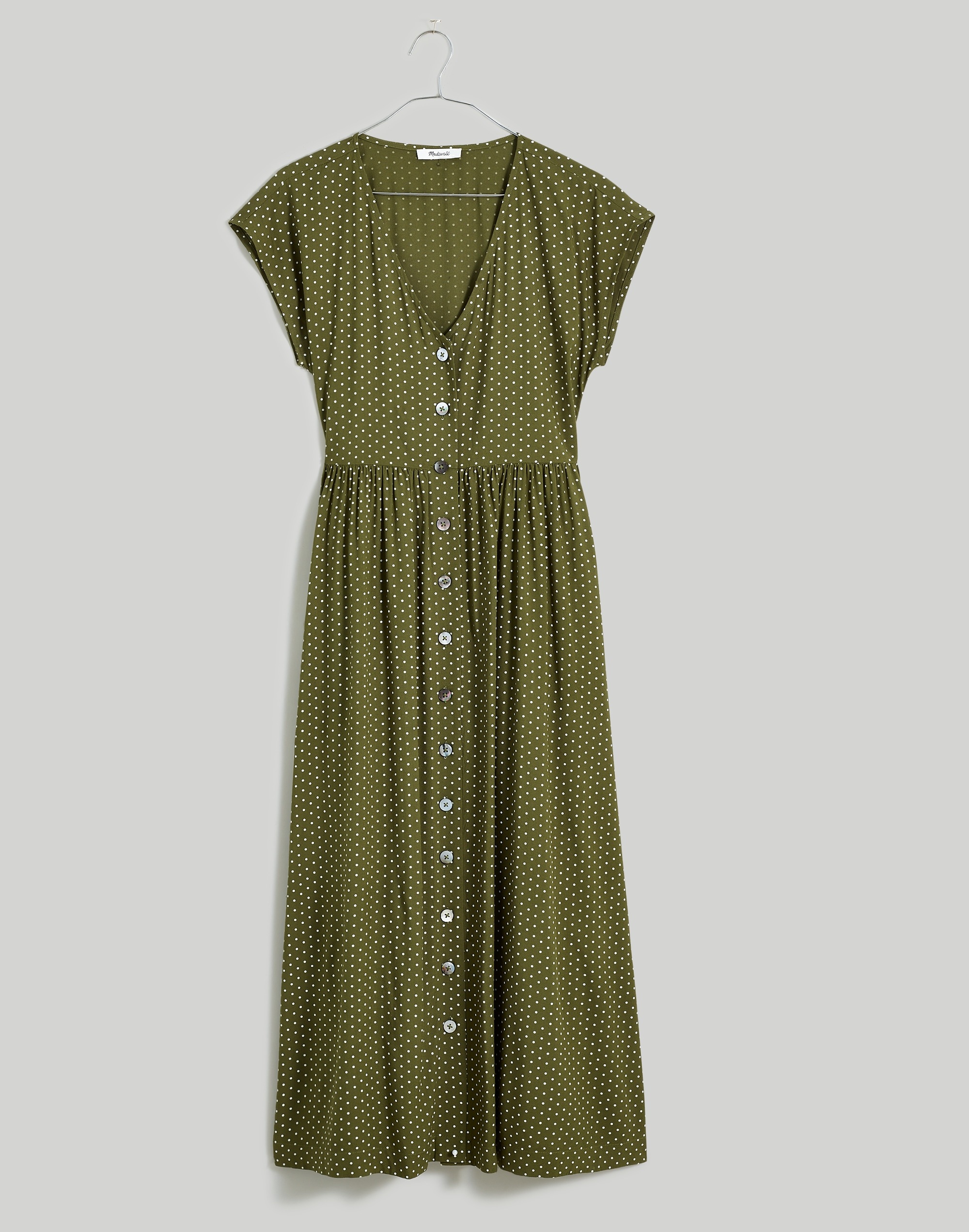 Plus Button-Front Midi Dress