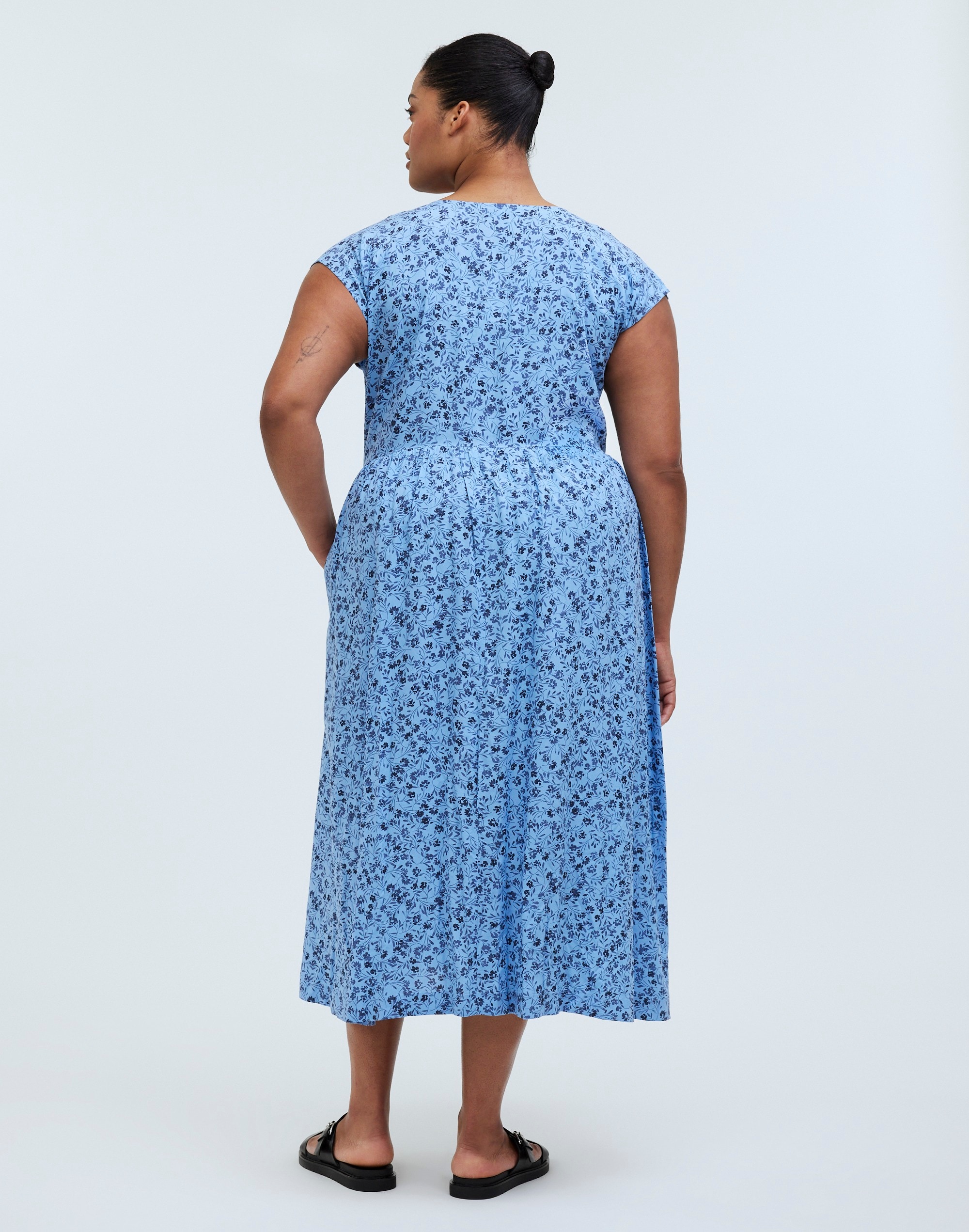 Plus Button-Front Midi Dress