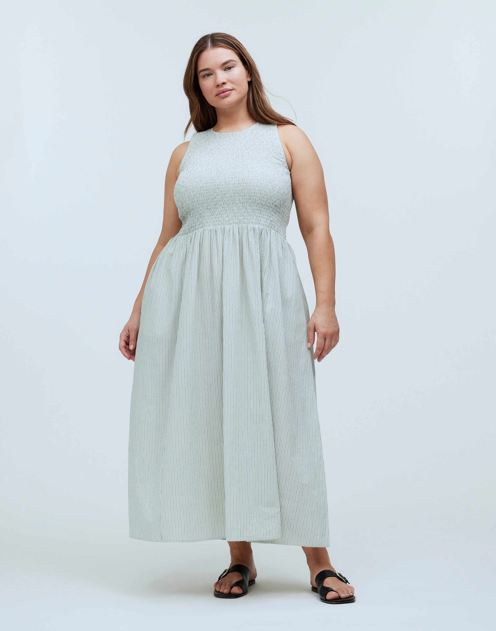the plus melody smocked midi dress