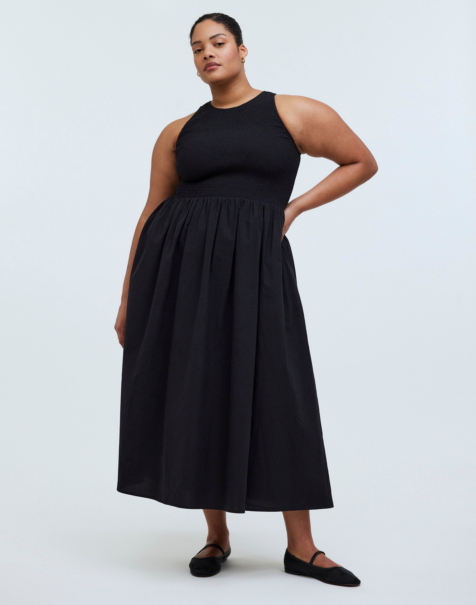 the plus melody smocked midi dress
