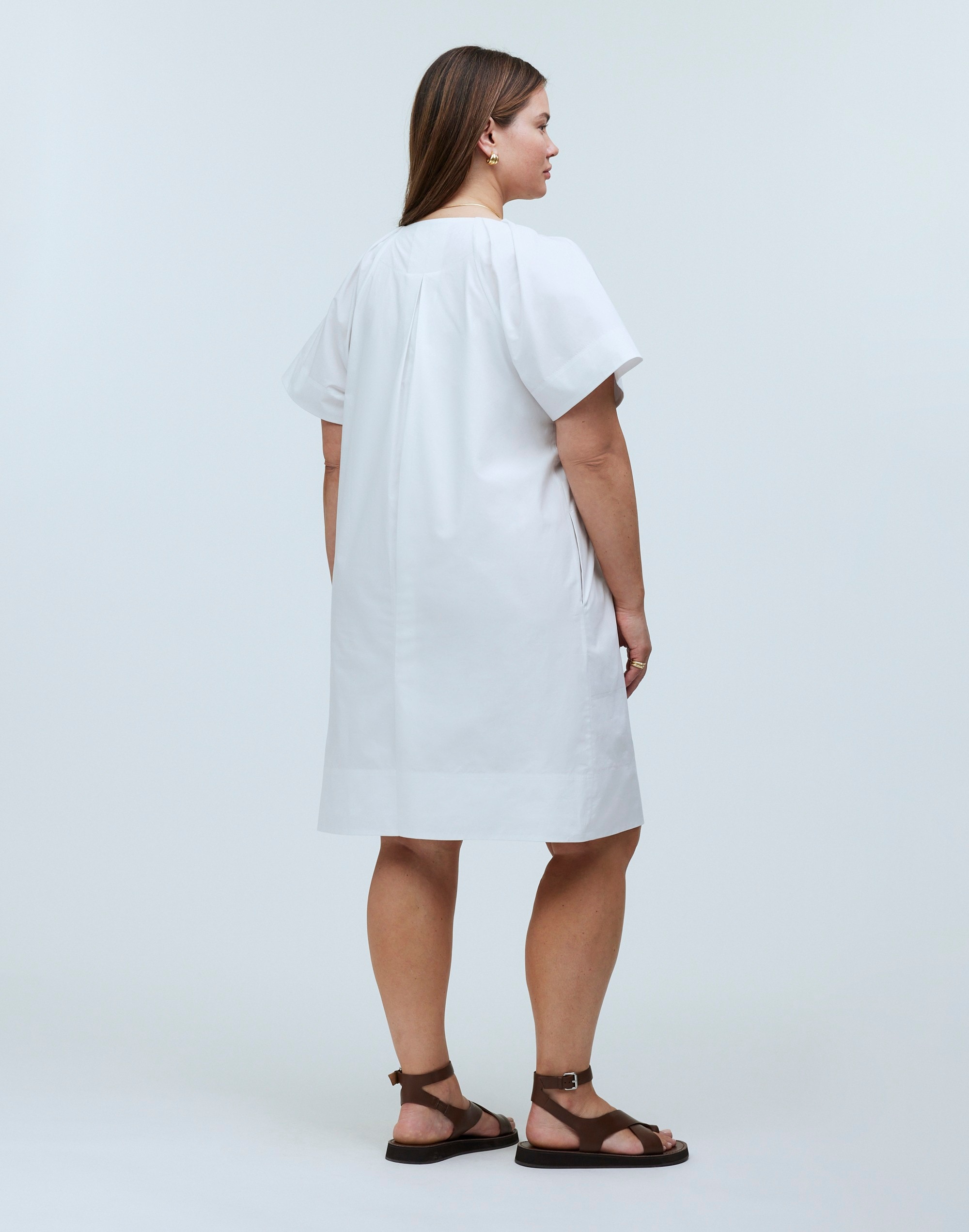 Plus V-Neck Mini Shirtdress