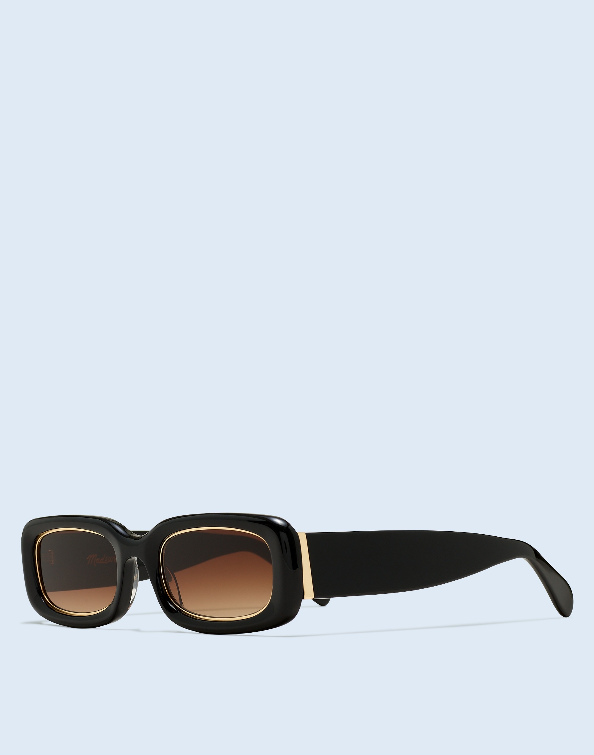 Mw Baymont Square Sunglasses: Metal Accent Edition In True Black