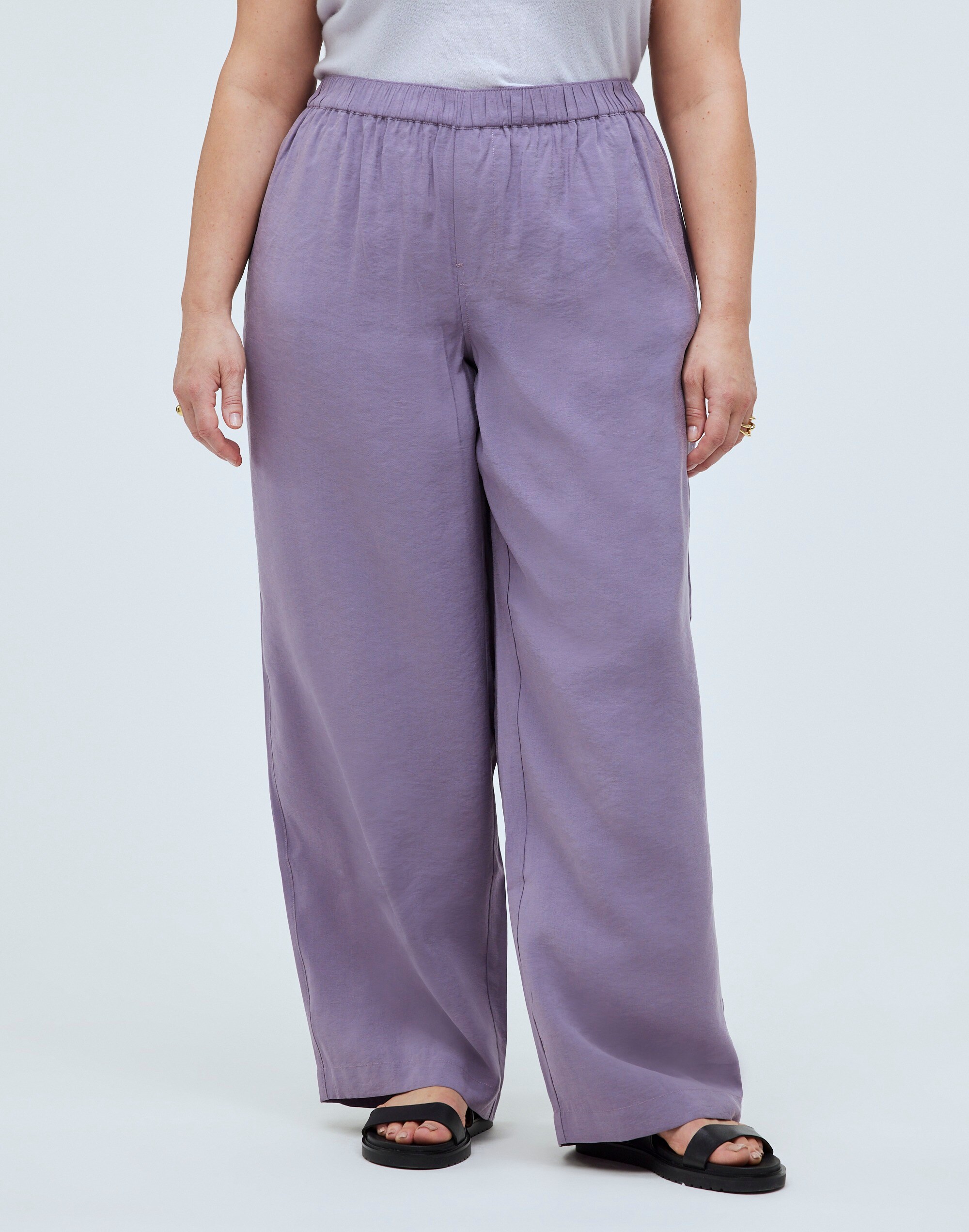 Plus Pull-On Wide-Leg Pants in Softdrape
