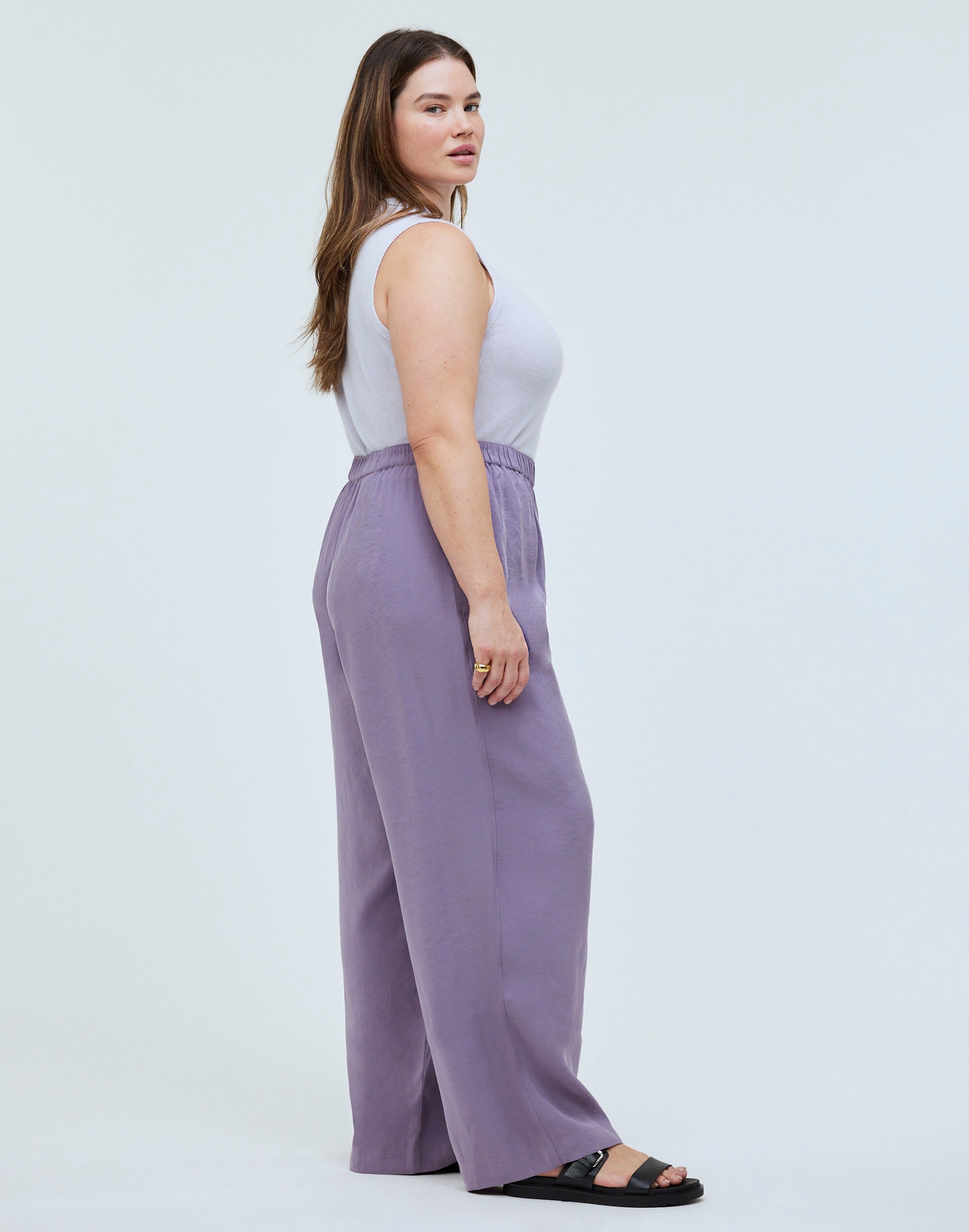 Plus Pull-On Wide-Leg Pants in Softdrape