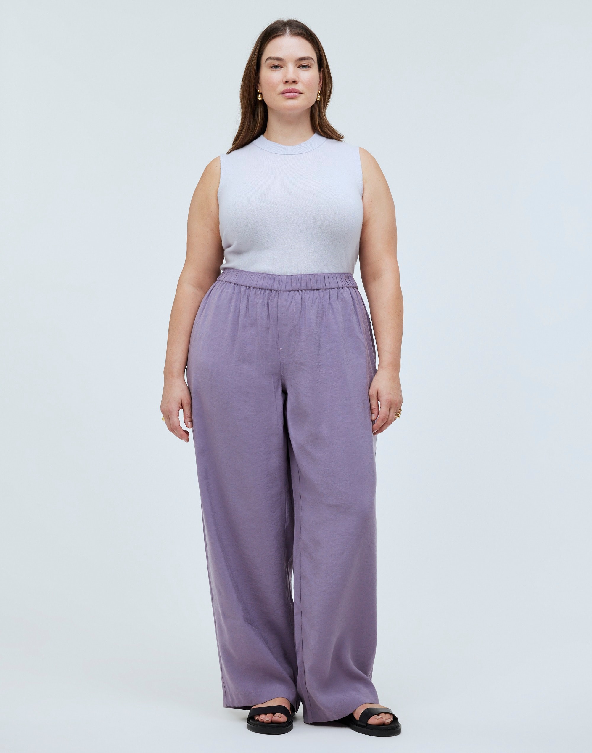 Plus Pull-On Wide-Leg Pants in Softdrape