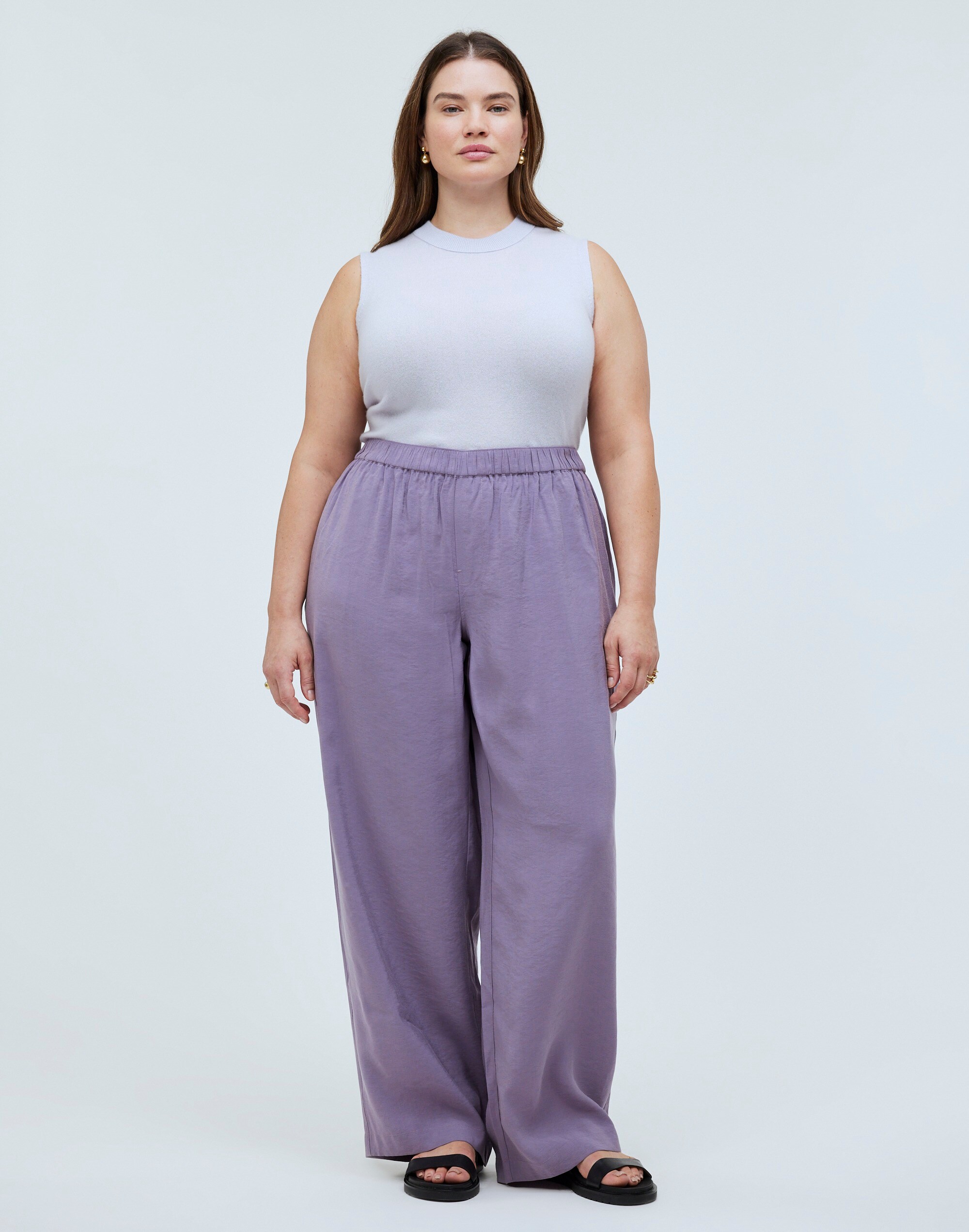 plus pull-on wide-leg pants in softdrape