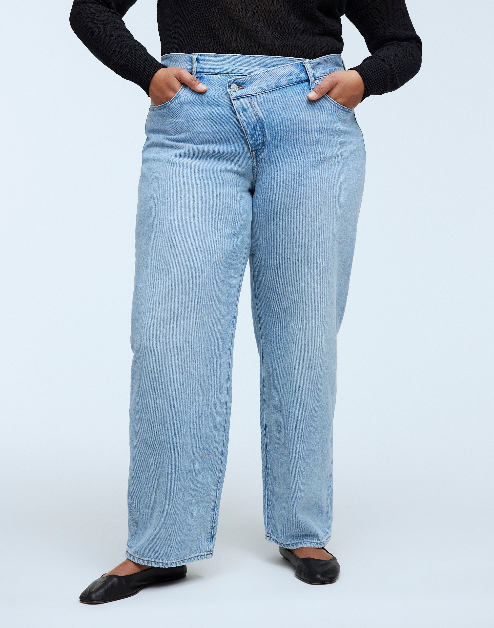 Plus Low-Slung Straight Jeans in Sevilla Wash: Cross-Tab Edition