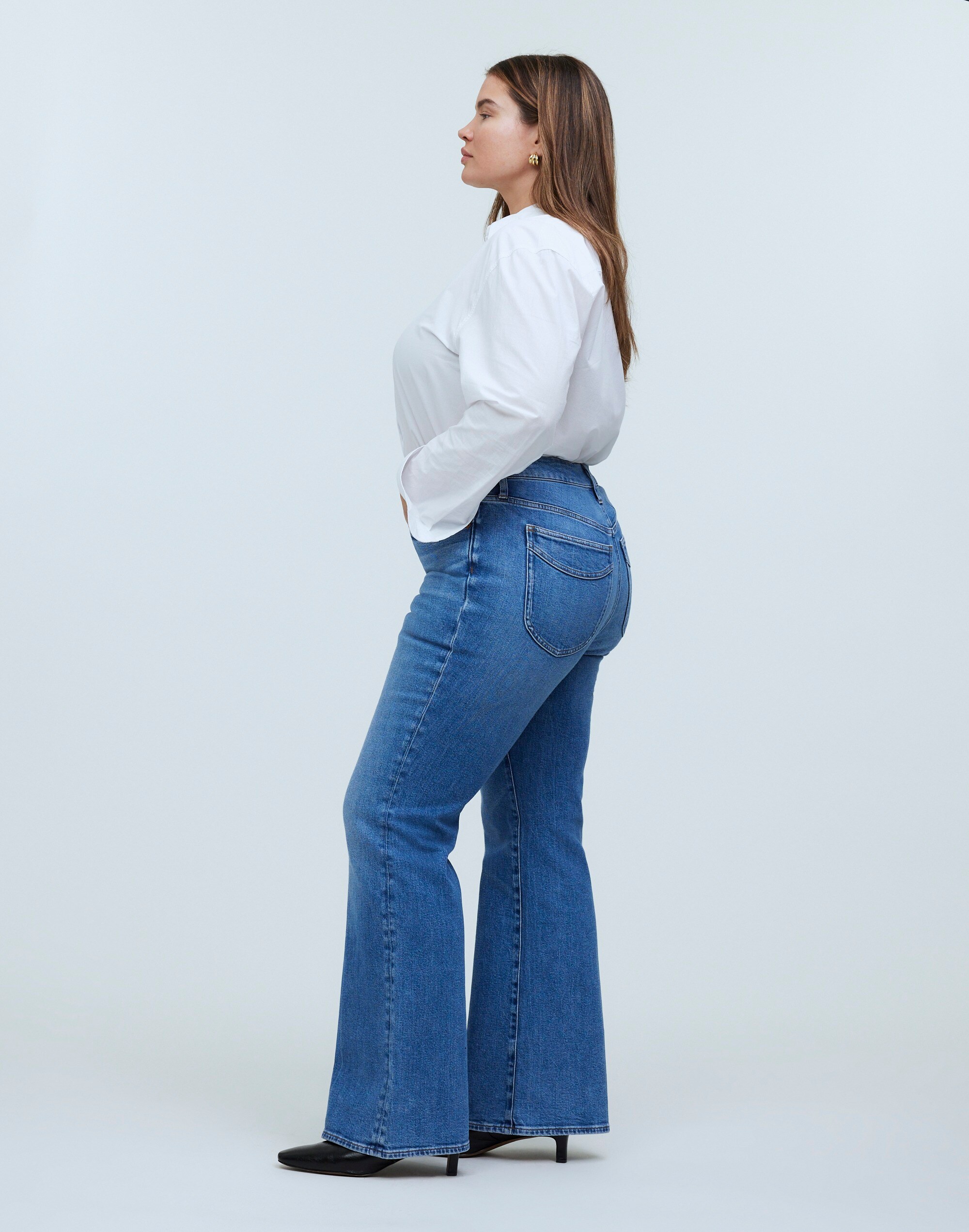Plus Flea Market Flare Jeans in Amaretto Wash