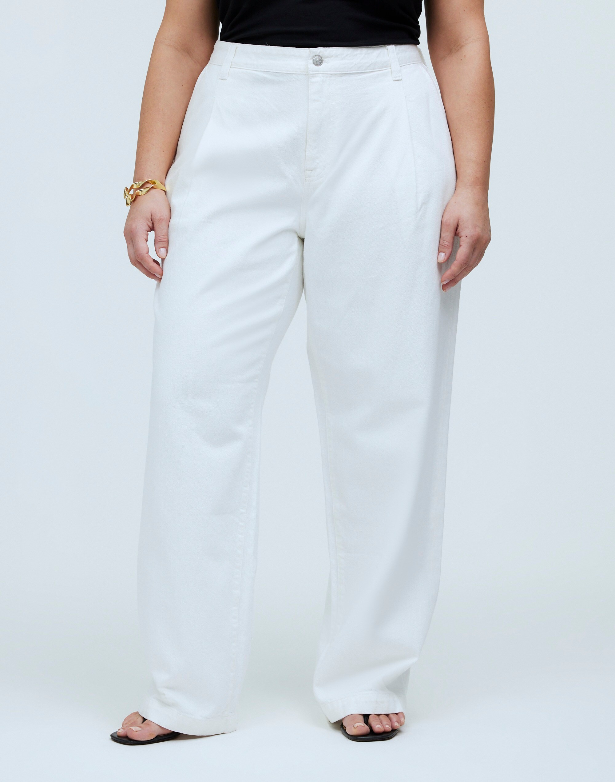 The Plus Harlow Wide-Leg Jean in Tile White: Airy Denim Edition