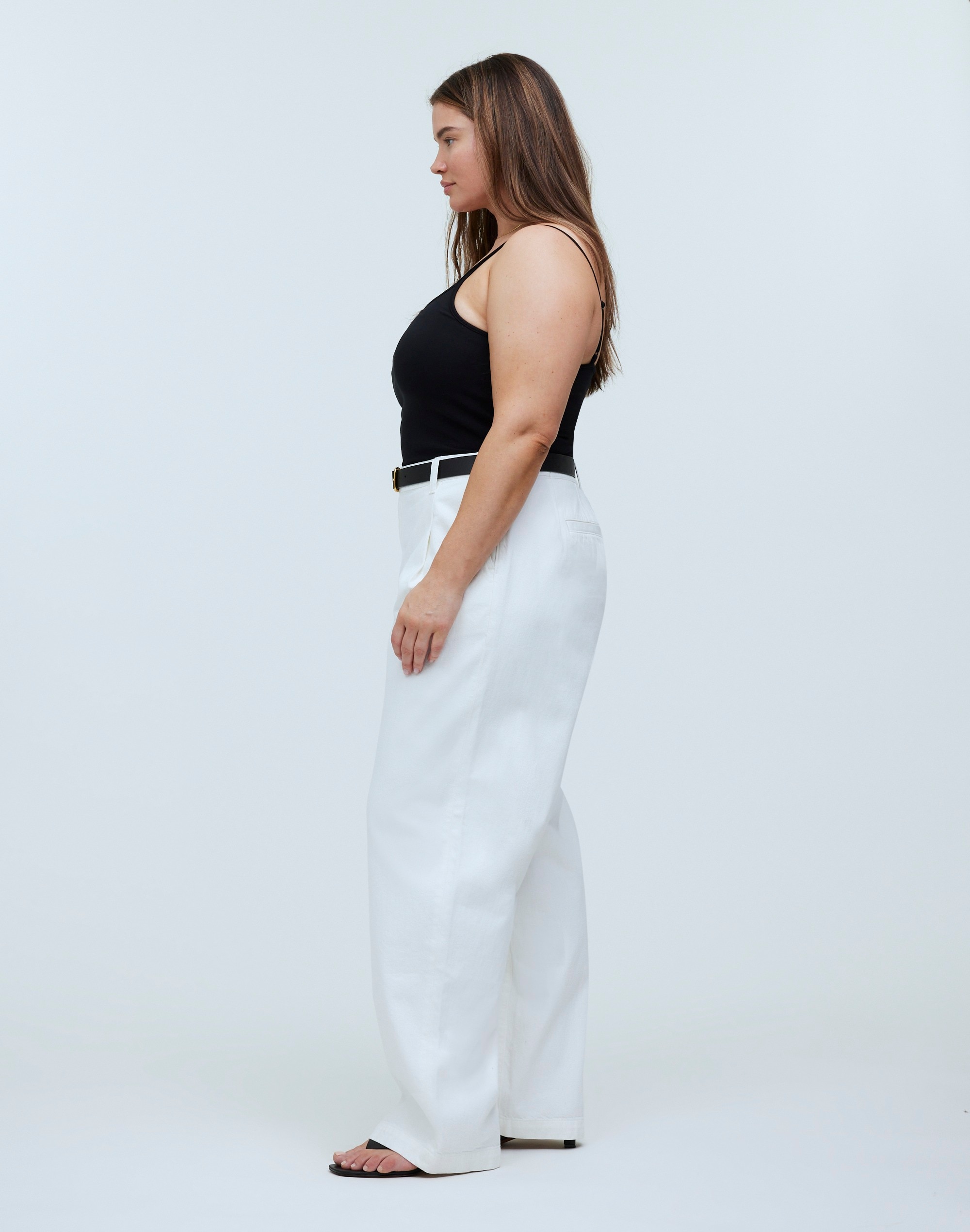 The Plus Harlow Wide-Leg Jean in Tile White: Airy Denim Edition
