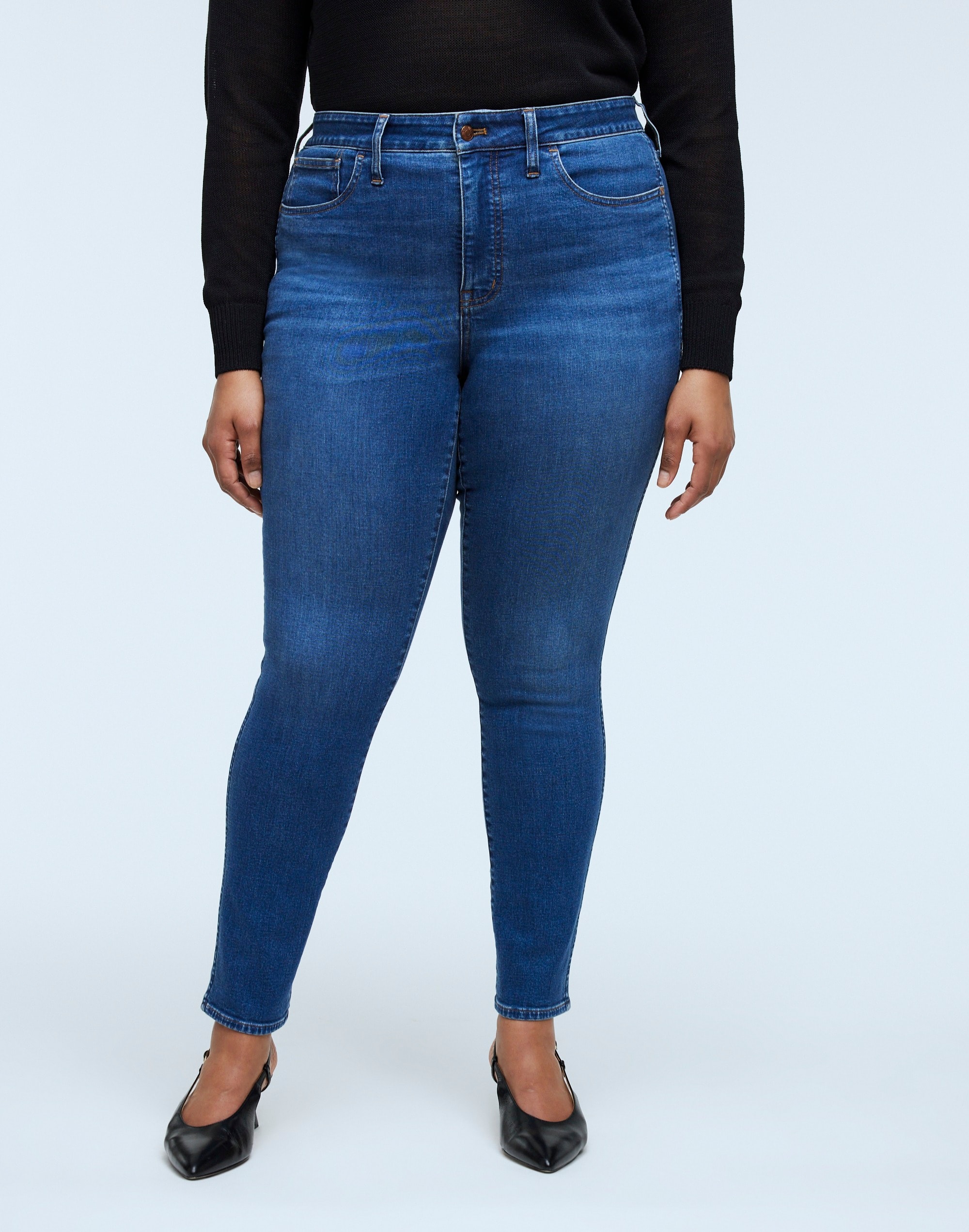 Plus Curvy 10" High-Rise Roadtripper Authentic Skinny Jeans in Faulkner Wash
