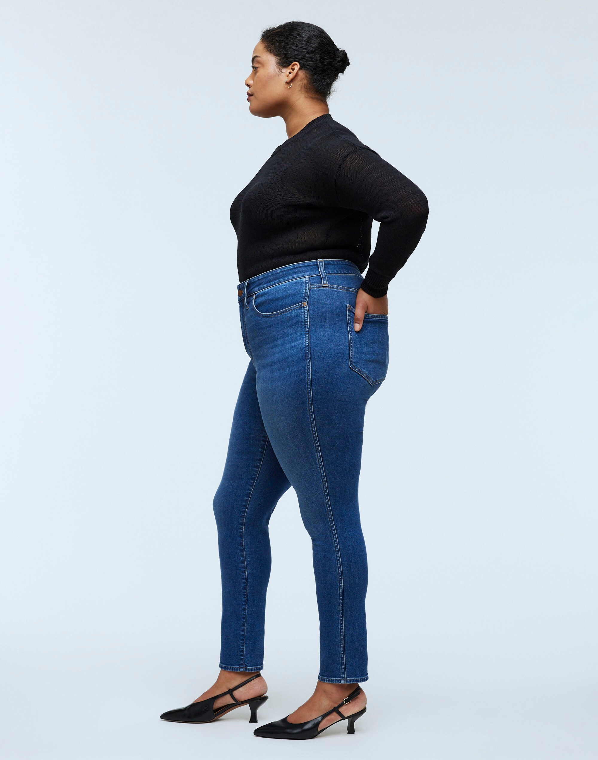 Plus Curvy 10" High-Rise Roadtripper Authentic Skinny Jeans in Faulkner Wash