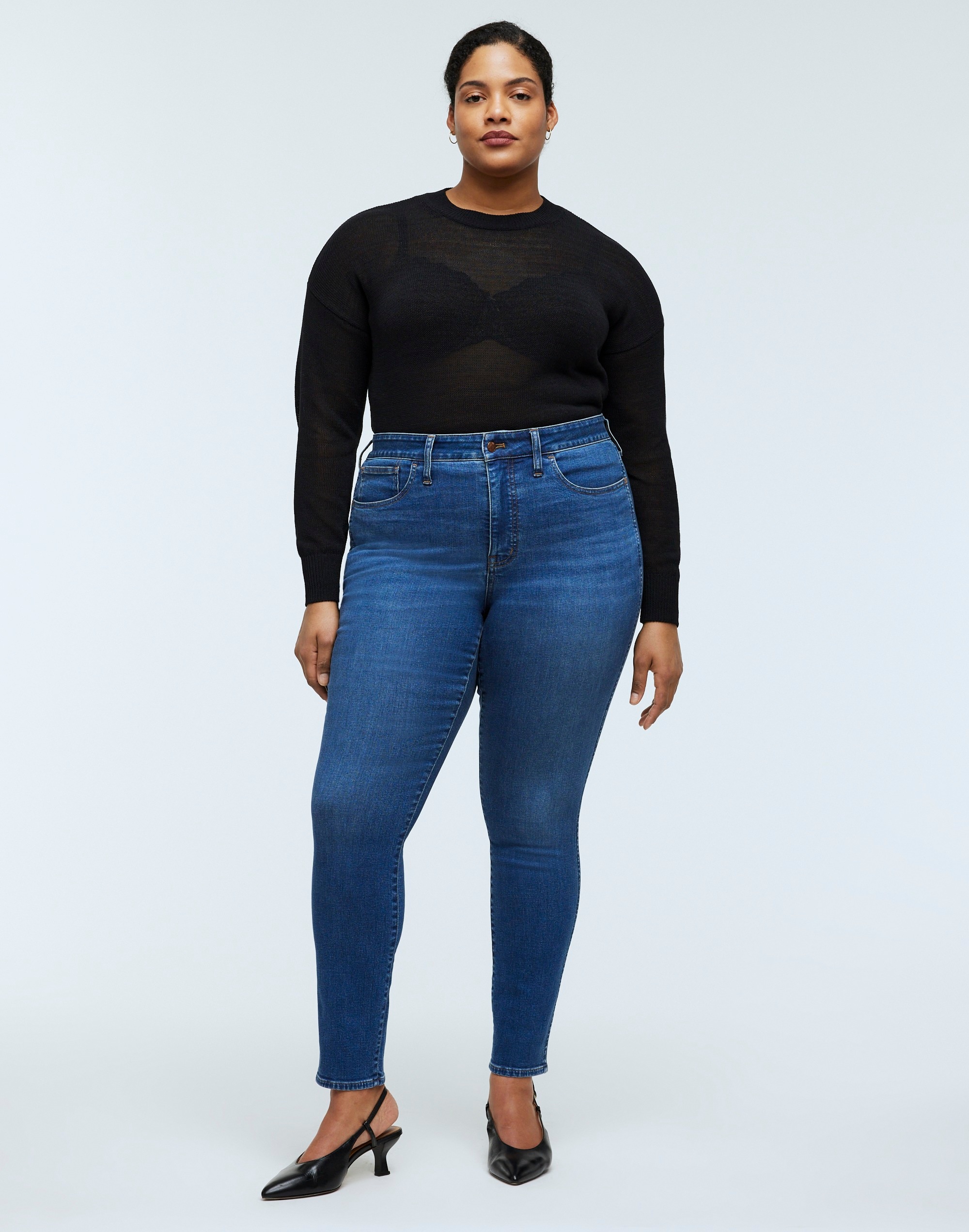 Plus Curvy 10" High-Rise Roadtripper Authentic Skinny Jeans in Faulkner Wash