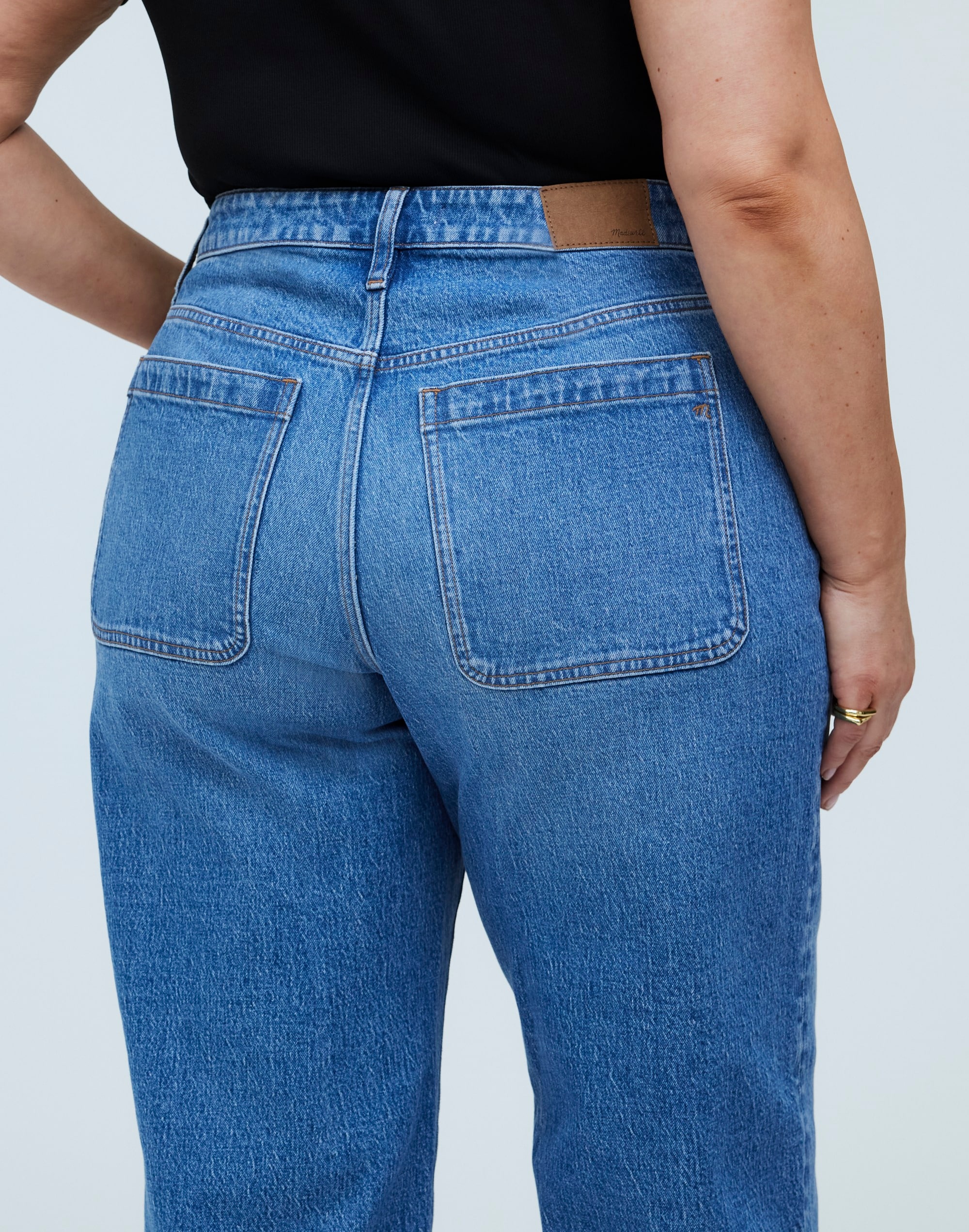 The Plus Curvy Emmett Wide-Leg Jean in Lakecourt Wash: Patch Pocket Edition